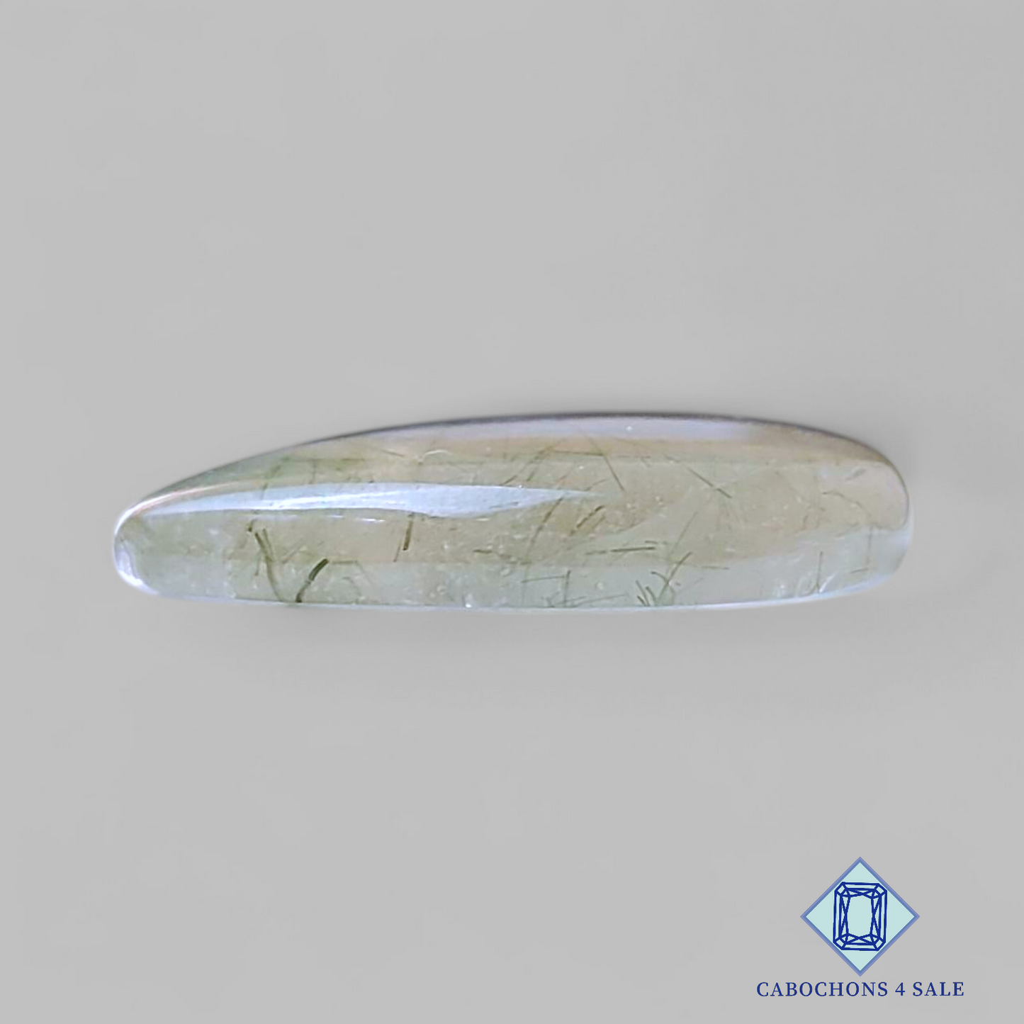 Green Rutile Quartz Pear Cabochons