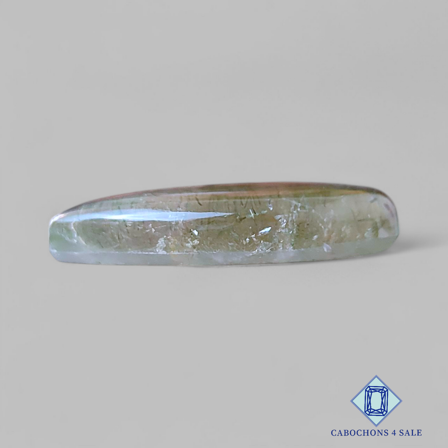 Cabujones de cuarzo rutilado verde en forma de pera