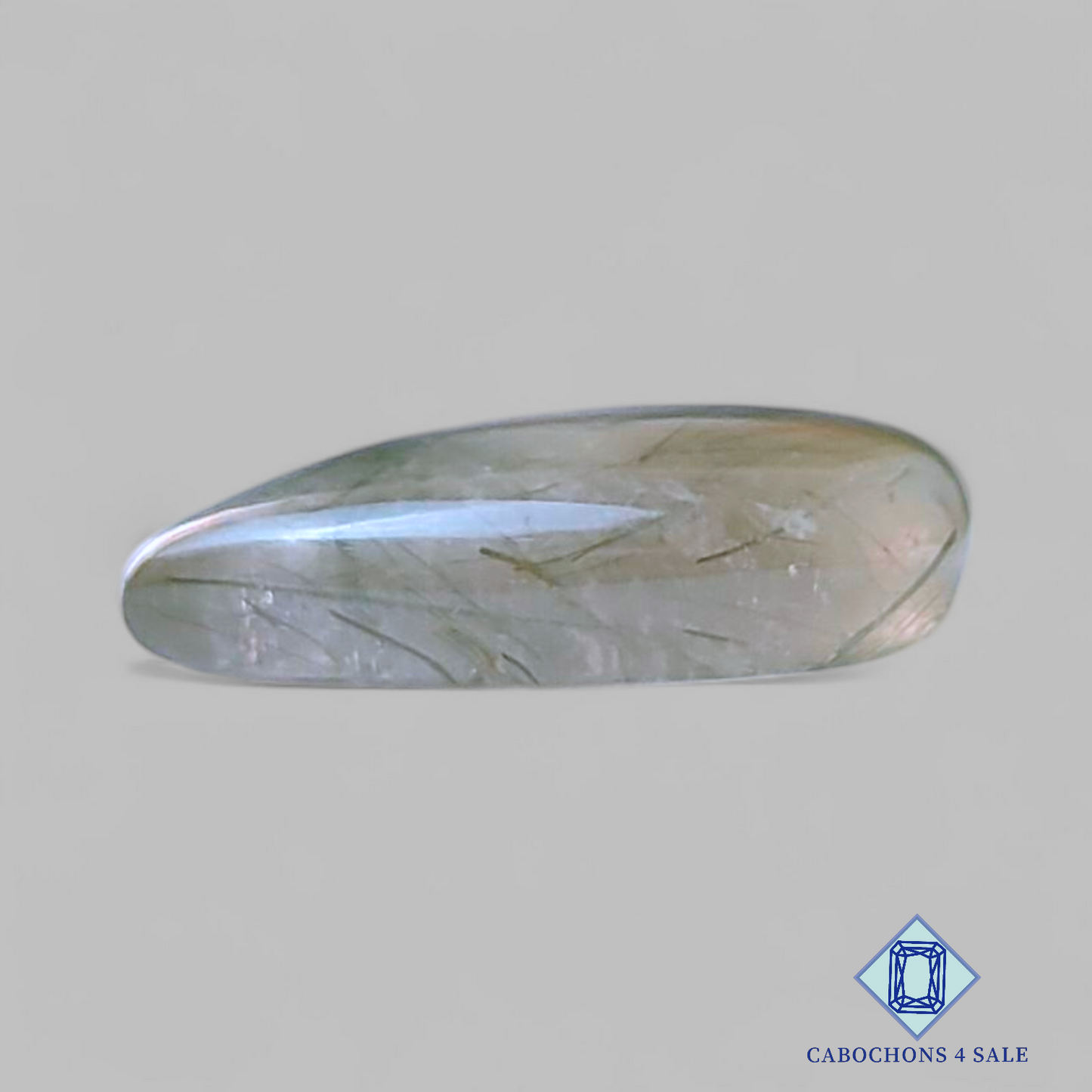 Green Rutile Quartz Pear Cabochons