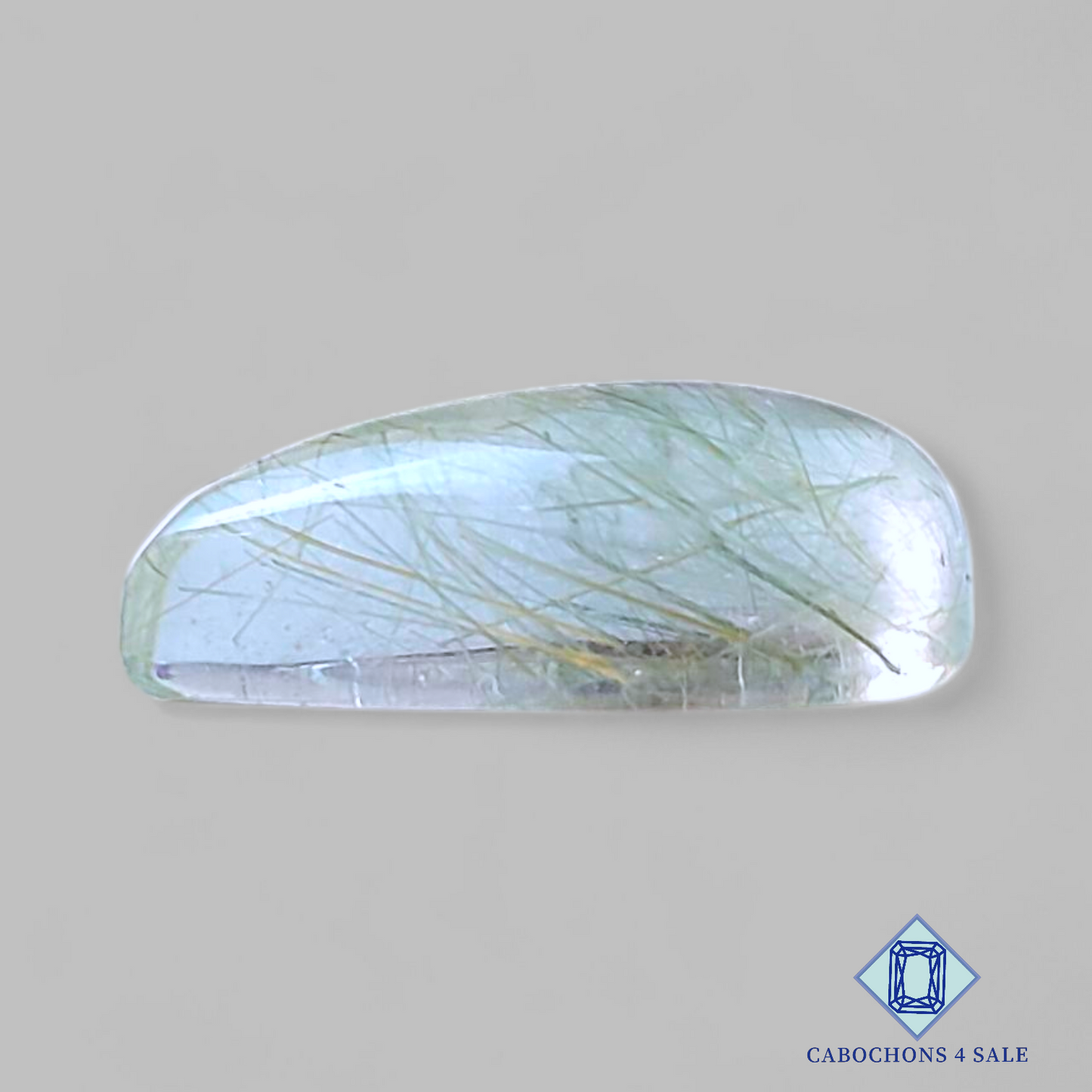 Green Rutile Quartz Pear Cabochons
