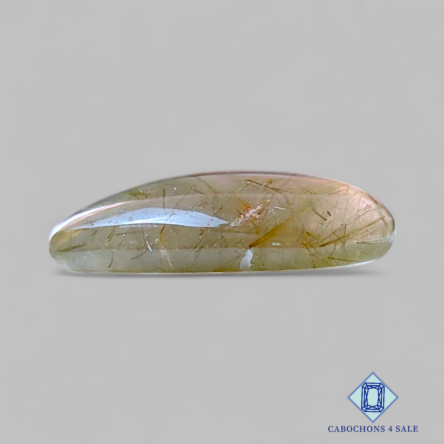 Green Rutile Quartz Pear Cabochons