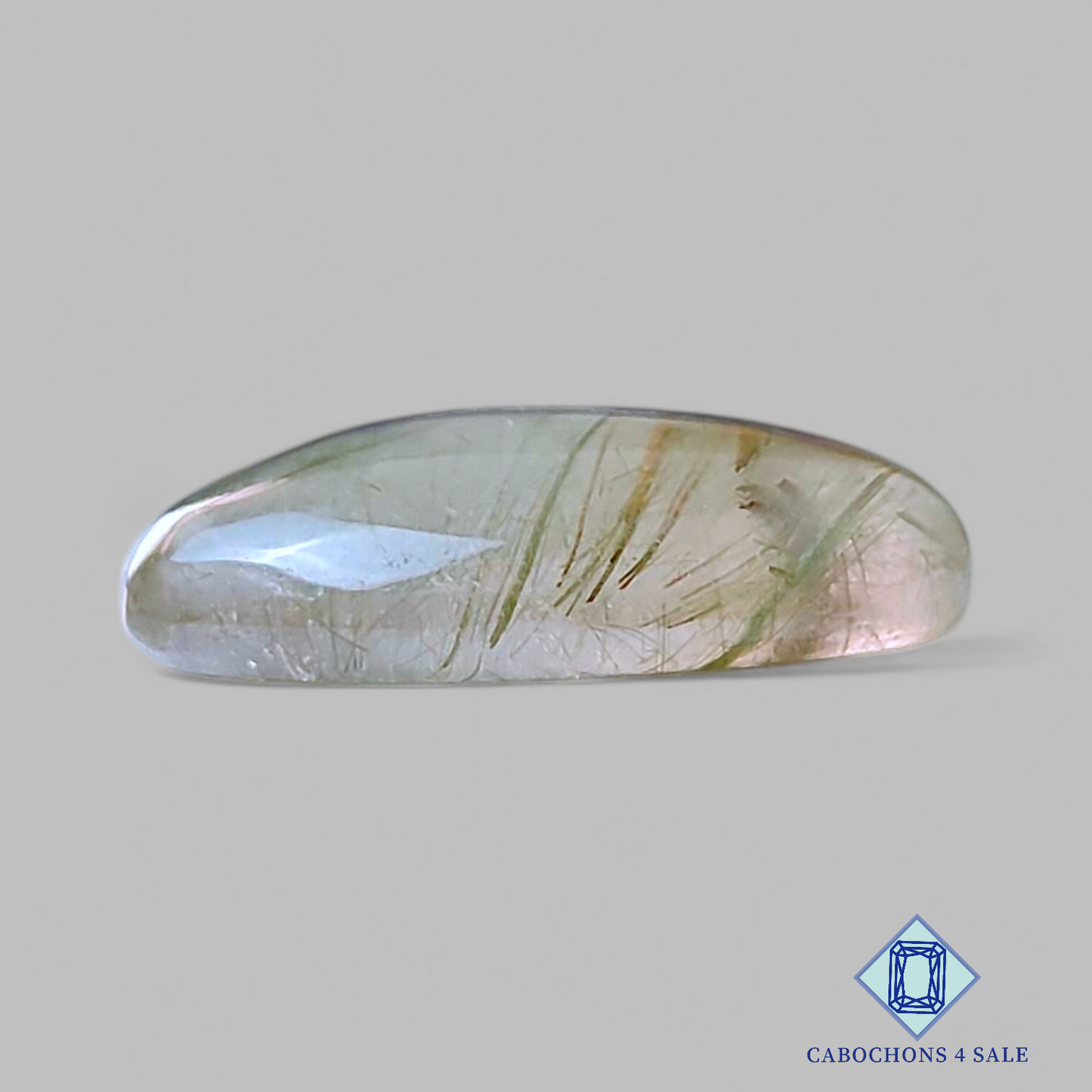 Green Rutile Quartz Oval Cabochons