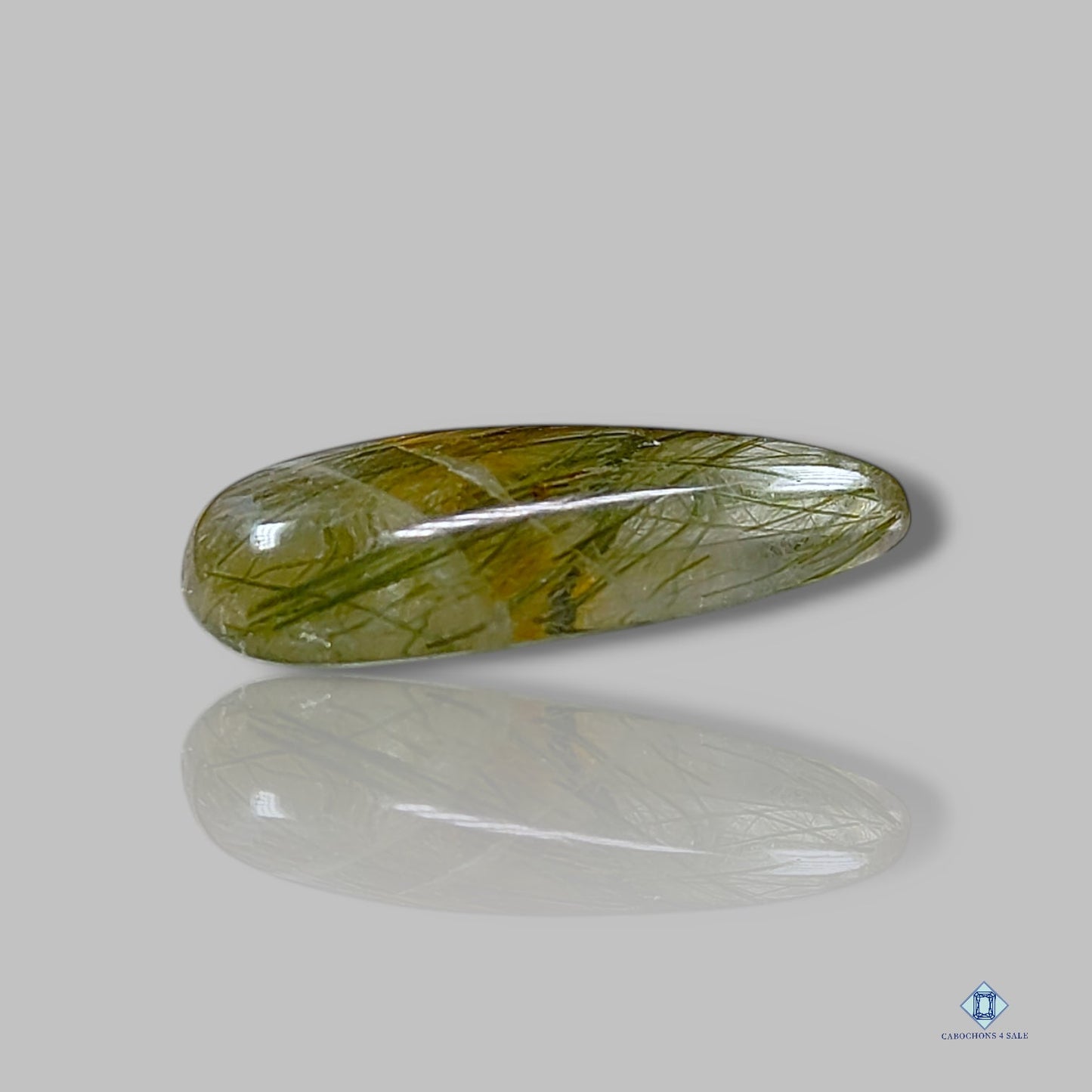 Green Rutile Quartz Pear Cabochons