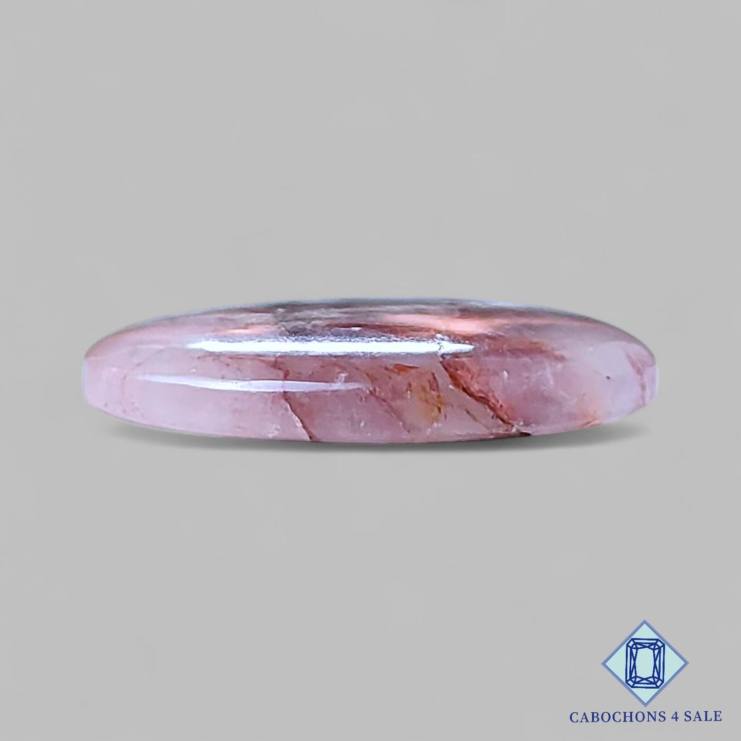 Cabujones ovalados de piedra preciosa de cuarzo hematita natural de 28 x 23 x 4 mm, de Brasil, disponibles para la venta.