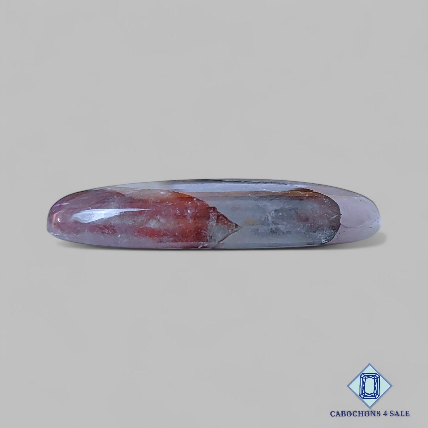 Cabujones ovalados de hematita natural en cuarzo de 45 x 27 x 7 mm, de Brasil, disponibles para la venta.