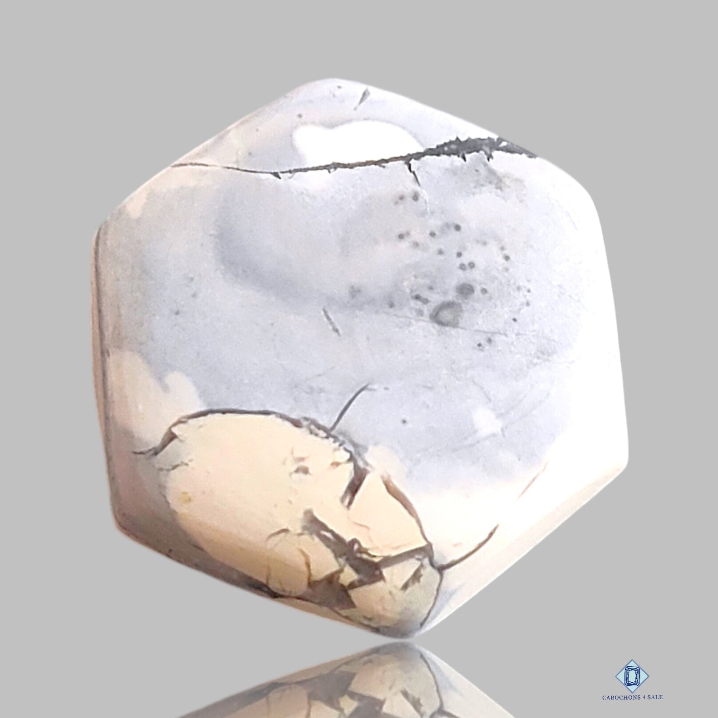 Cabujones hexagonales de howlita