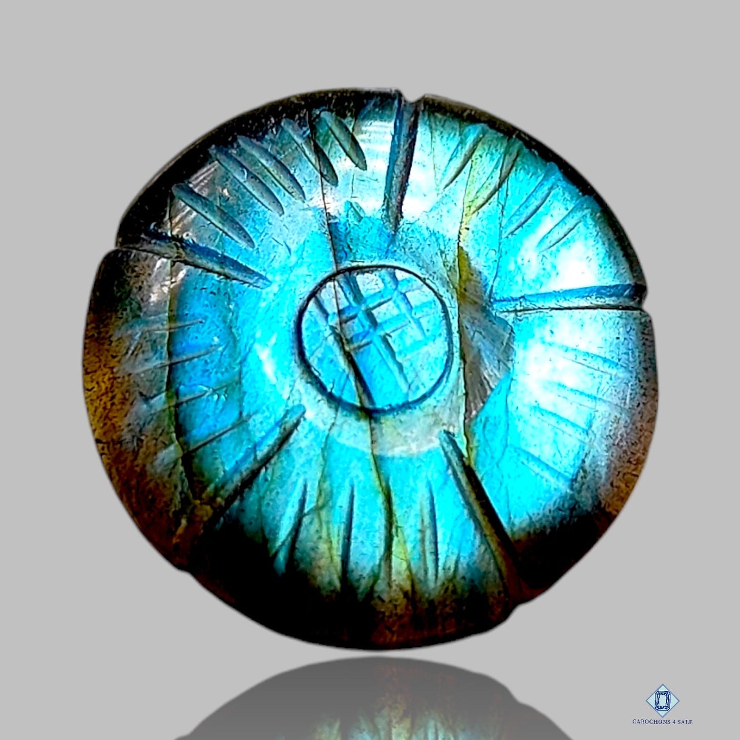 Blue Labradorite Round Carvings