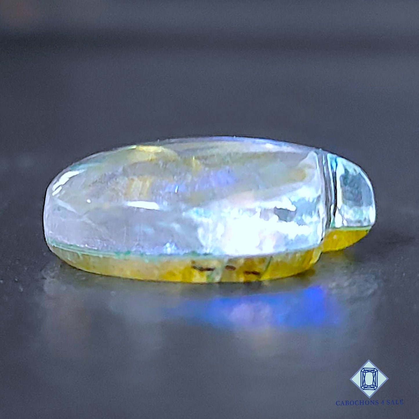 Blue Labradorite + Crystal Quartz Doublets Gemstone Fancy Doublets 19*17*7mm available for sale