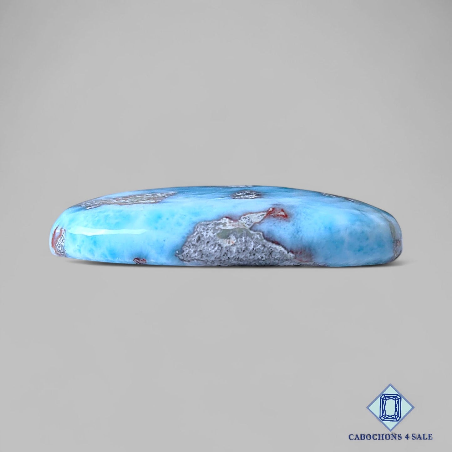 Cabujones de fantasía de piedra preciosa larimar natural de 36 x 26 x 6 mm de República Dominicana disponibles para la venta.