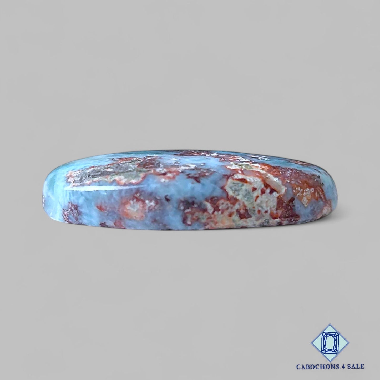 Cabujones ovalados de piedra preciosa larimar natural de 28 x 20 x 5 mm de República Dominicana disponibles para la venta.