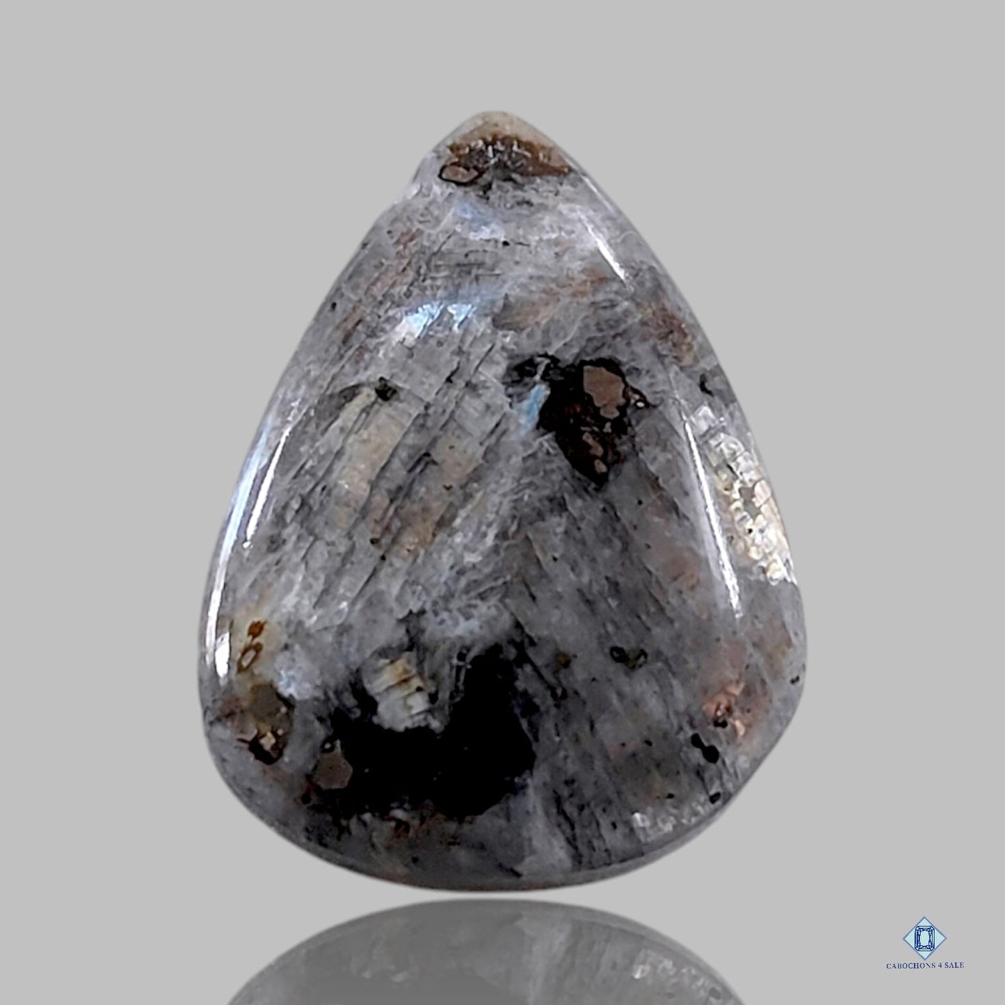 Cabujones de pera de larvikita