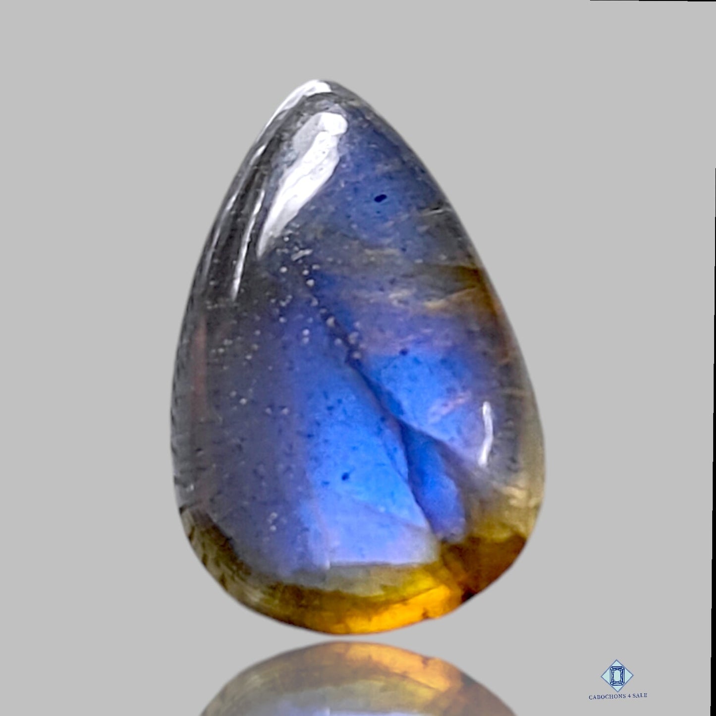 Blue Labradorite + Crystal Quartz Doublets Pear Doublets