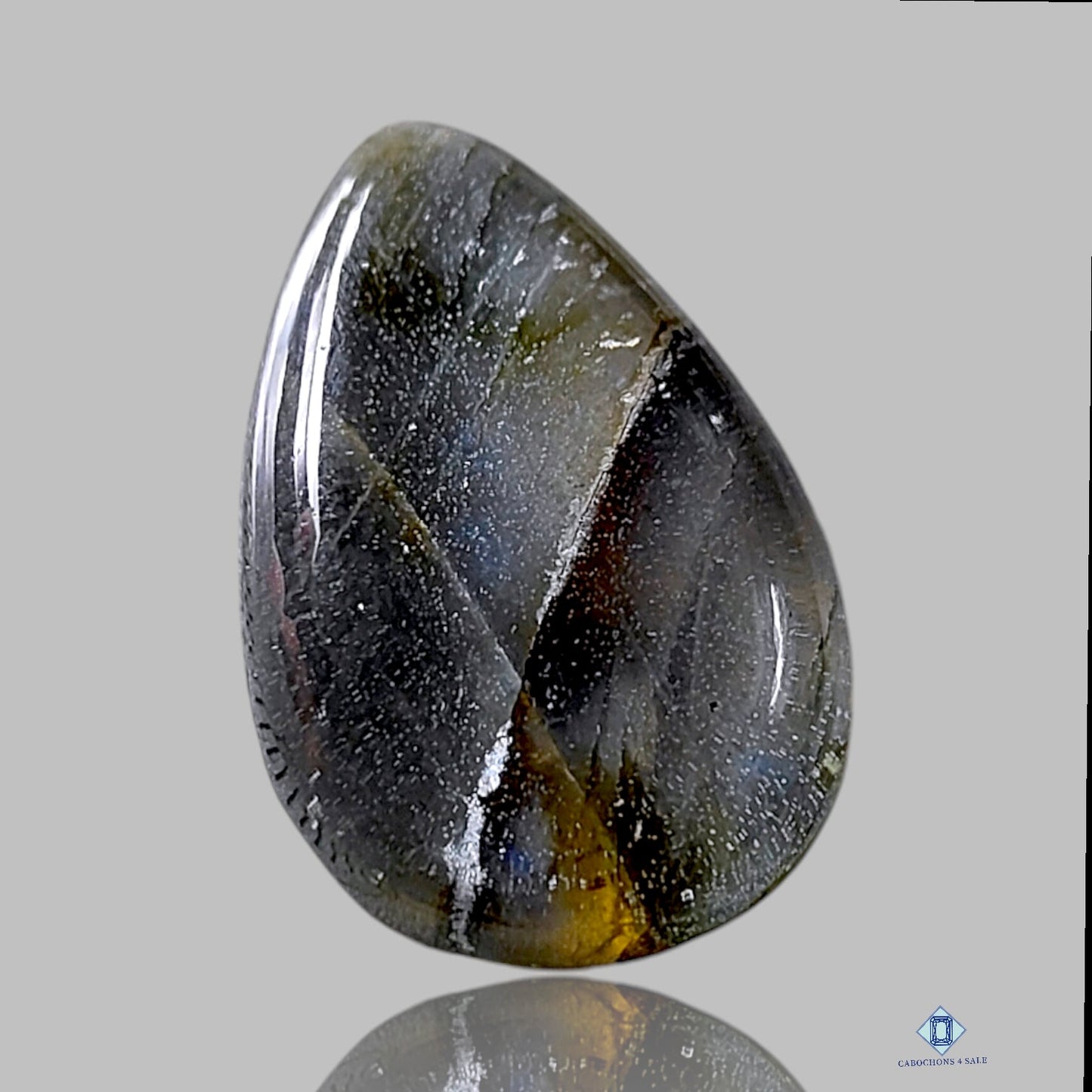 Dobletes de labradorita plateada + cuarzo cristal Dobletes de pera