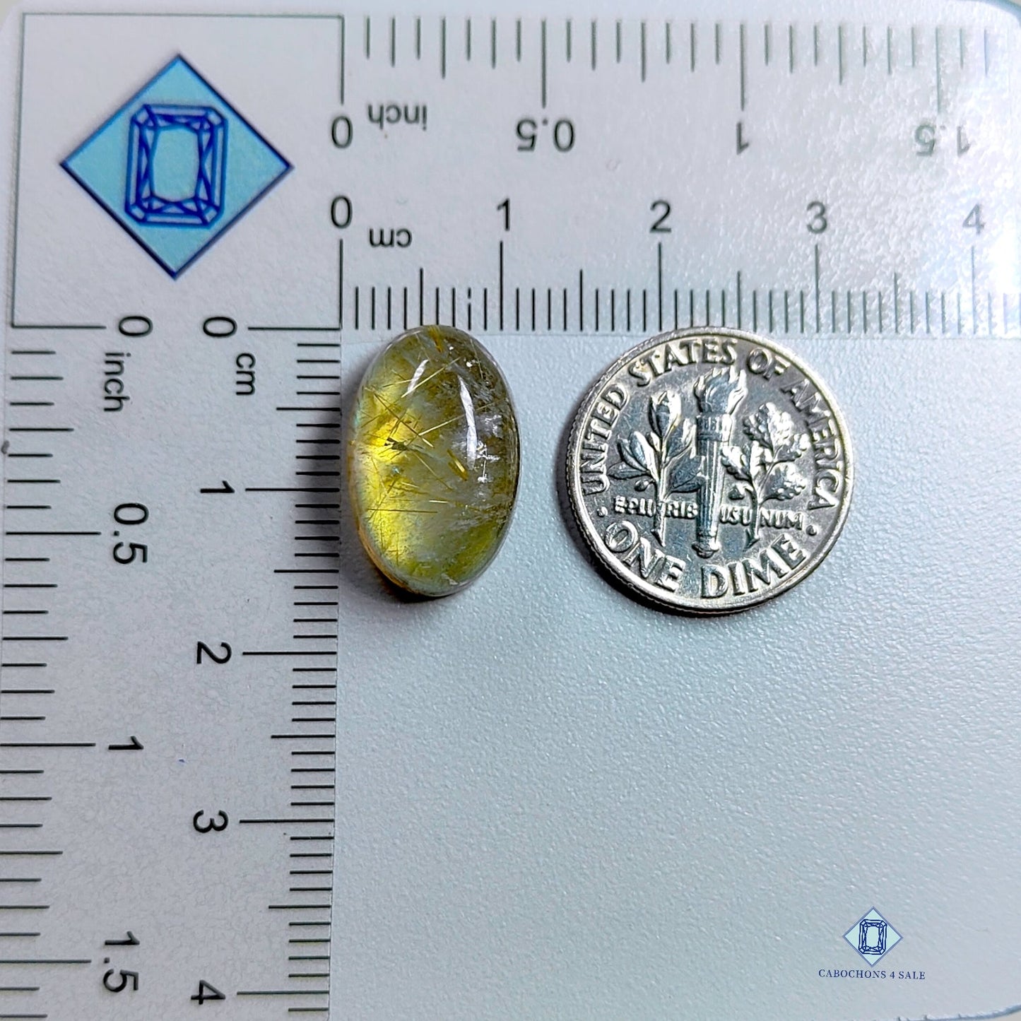 Dobletes de labradorita amarilla + cuarzo rutilo Dobletes redondos