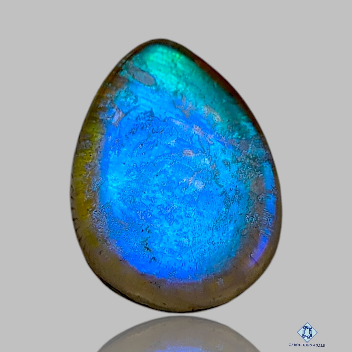 Blue Labradorite Coated Doublets Pear Doublets