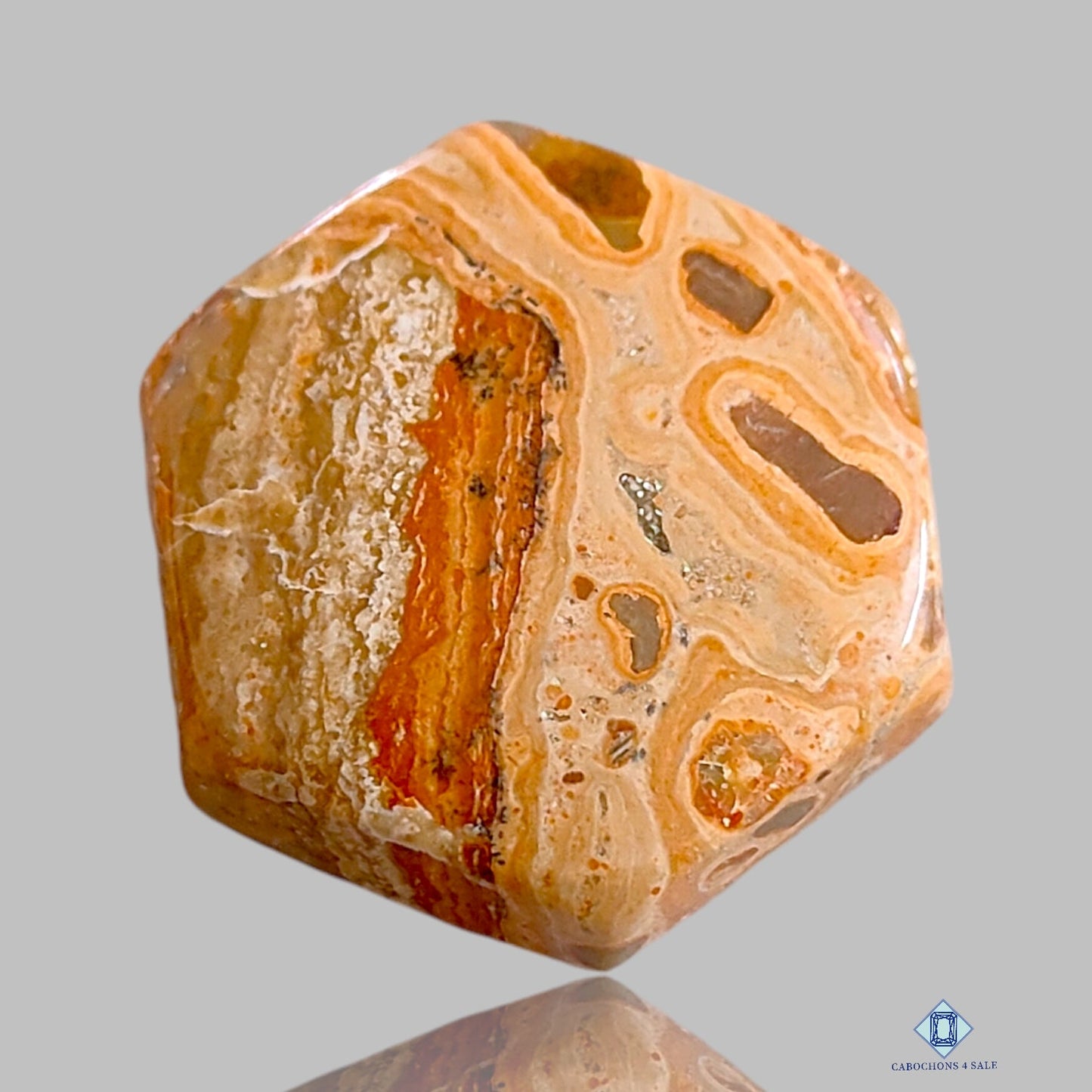 Cabujones hexagonales de jaspe