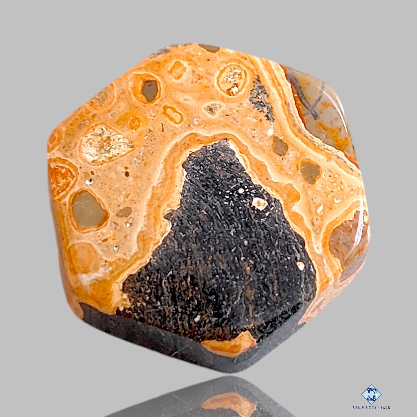 Cabujones hexagonales de jaspe