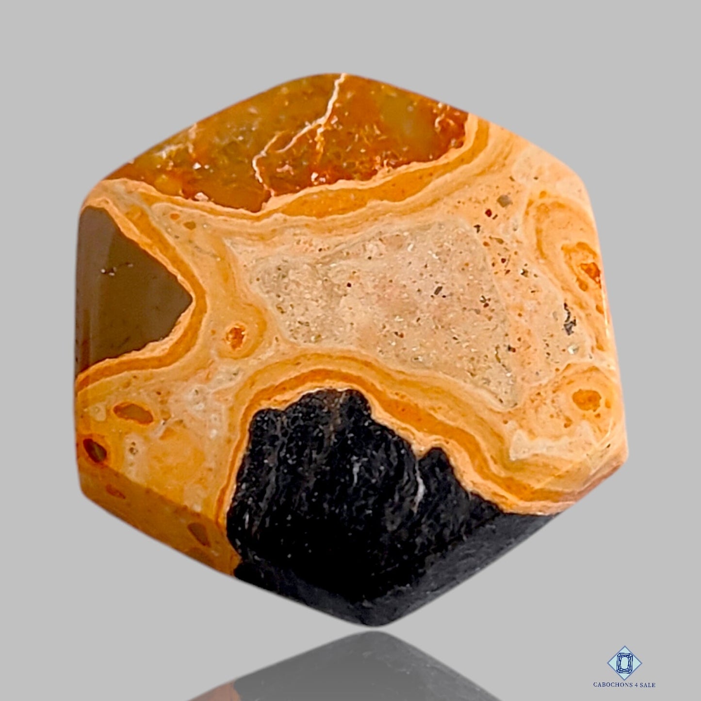 Cabujones hexagonales de jaspe