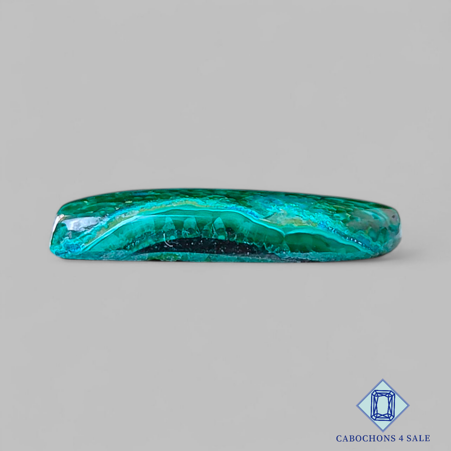 Cabujones de malaquita y crisocola de fantasía de 25 x 13 x 4 mm