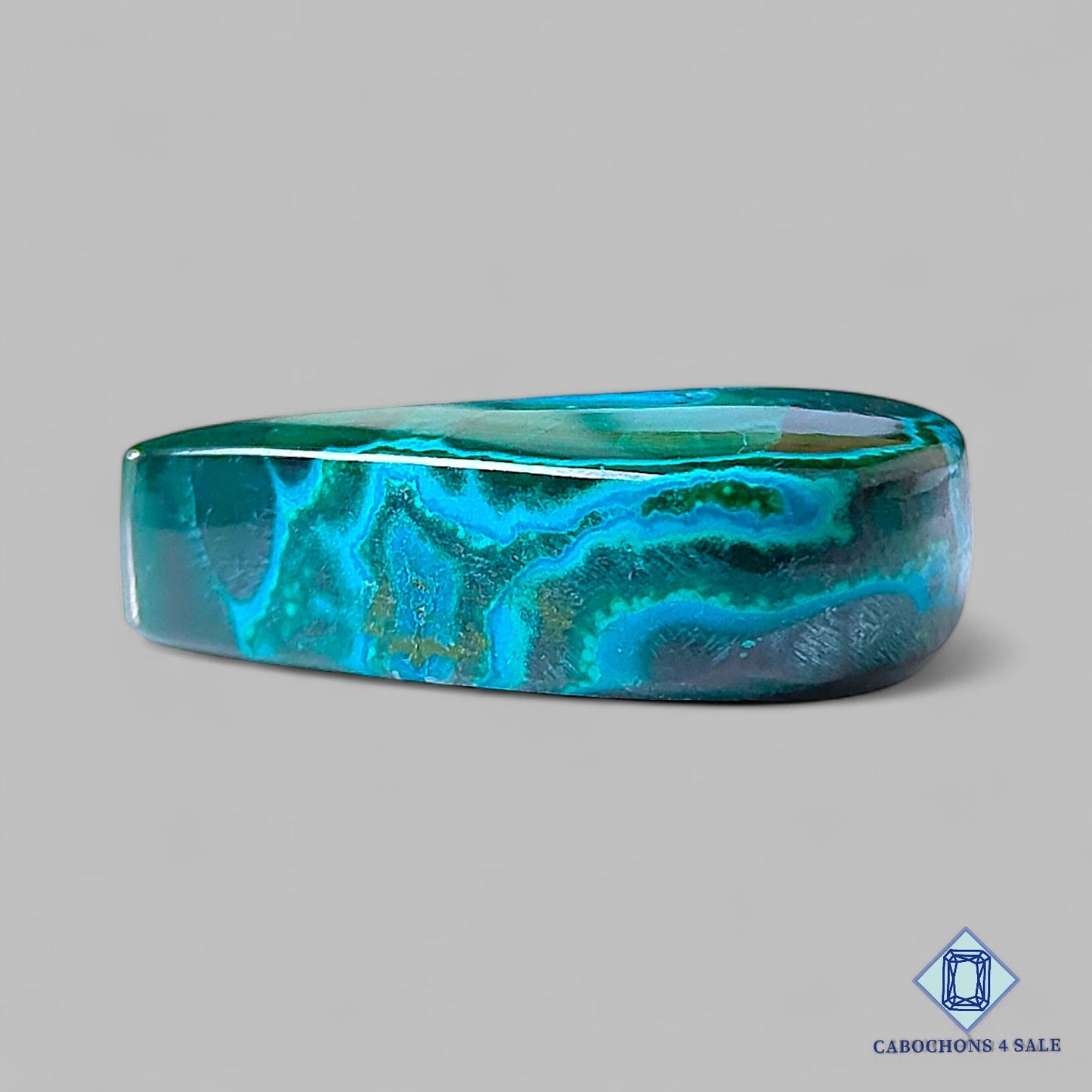 Natural Malachite Chrysocolla Gemstone Pear Cabochons 31*22*9mm from Democratic Republic of Congo available for sale