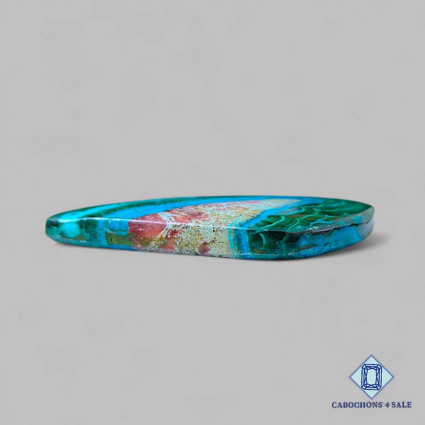 Natural Malachite Chrysolcolla Gemstone Fancy Cabochons 52*27*5mm from Democratic Republic of the Congo available for sale