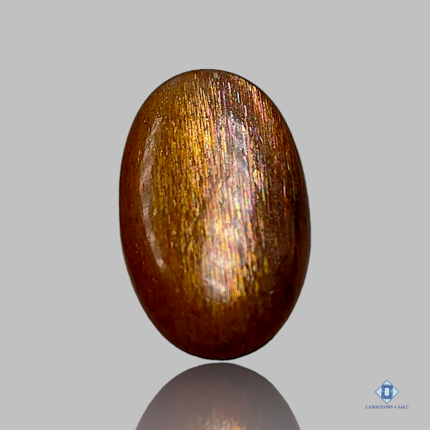 Meteor Shower Rainbow Lattice Sunstone Oval Cabochons