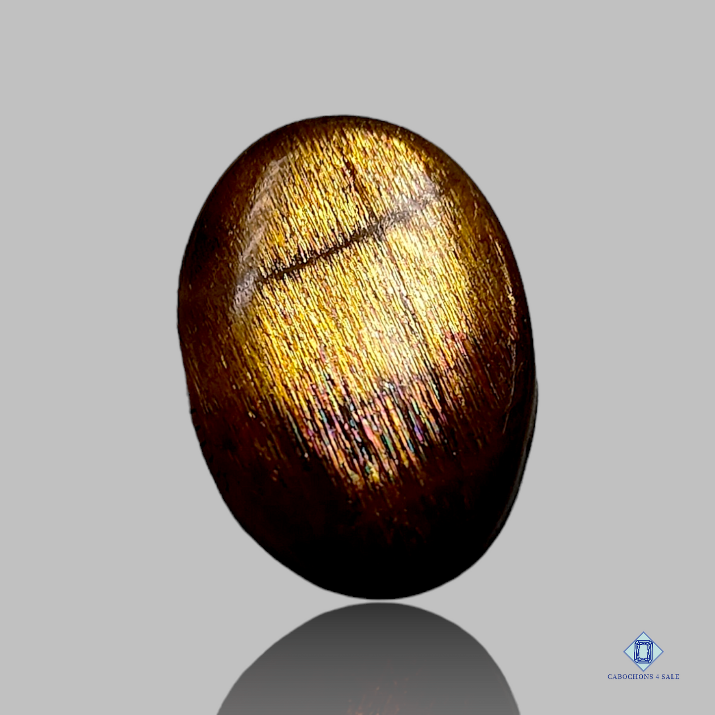 Meteoschauer Regenbogengitter Sonnenstein-Oval-Cabochons