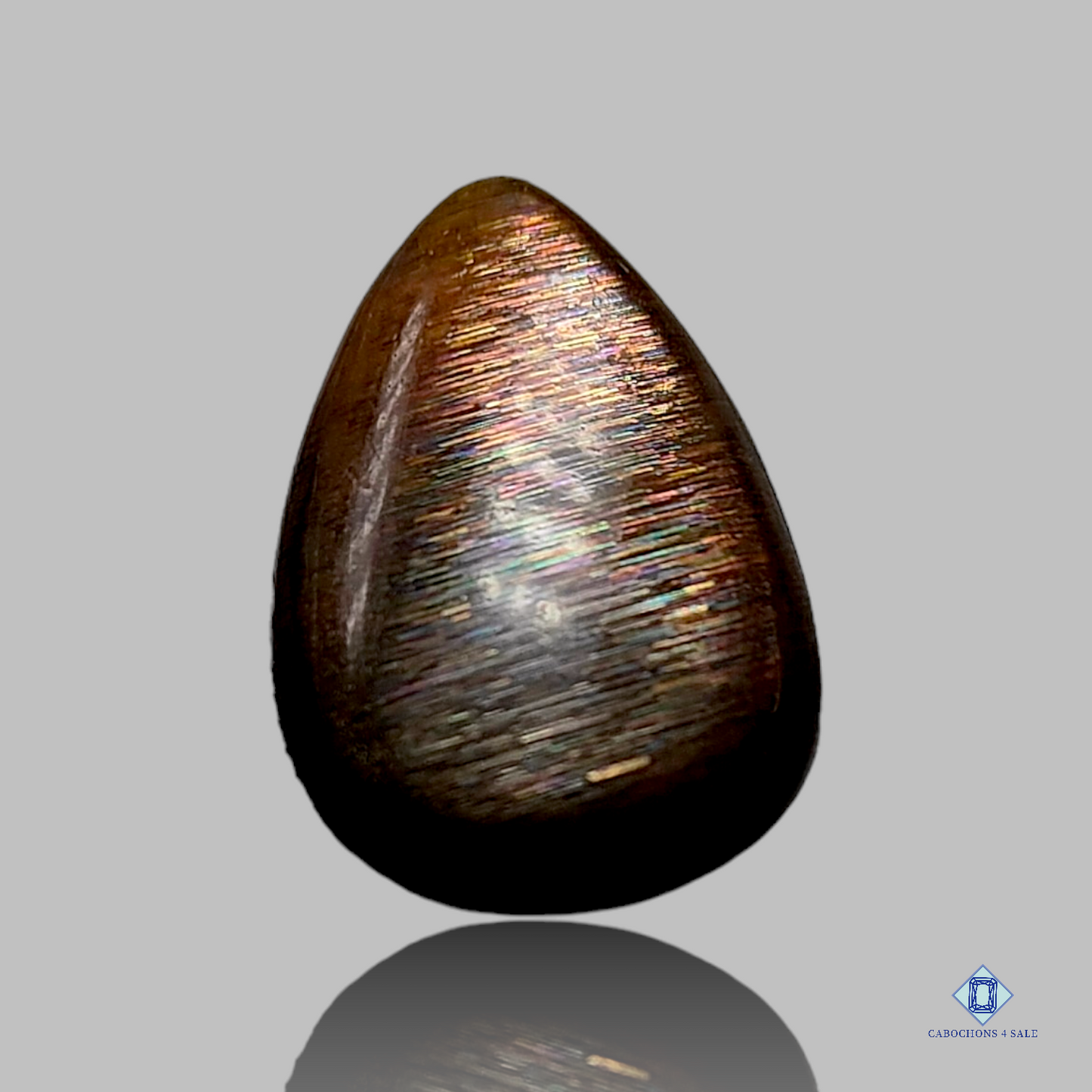 Meteor Shower Rainbow Lattice Sunstone Pear Cabochons