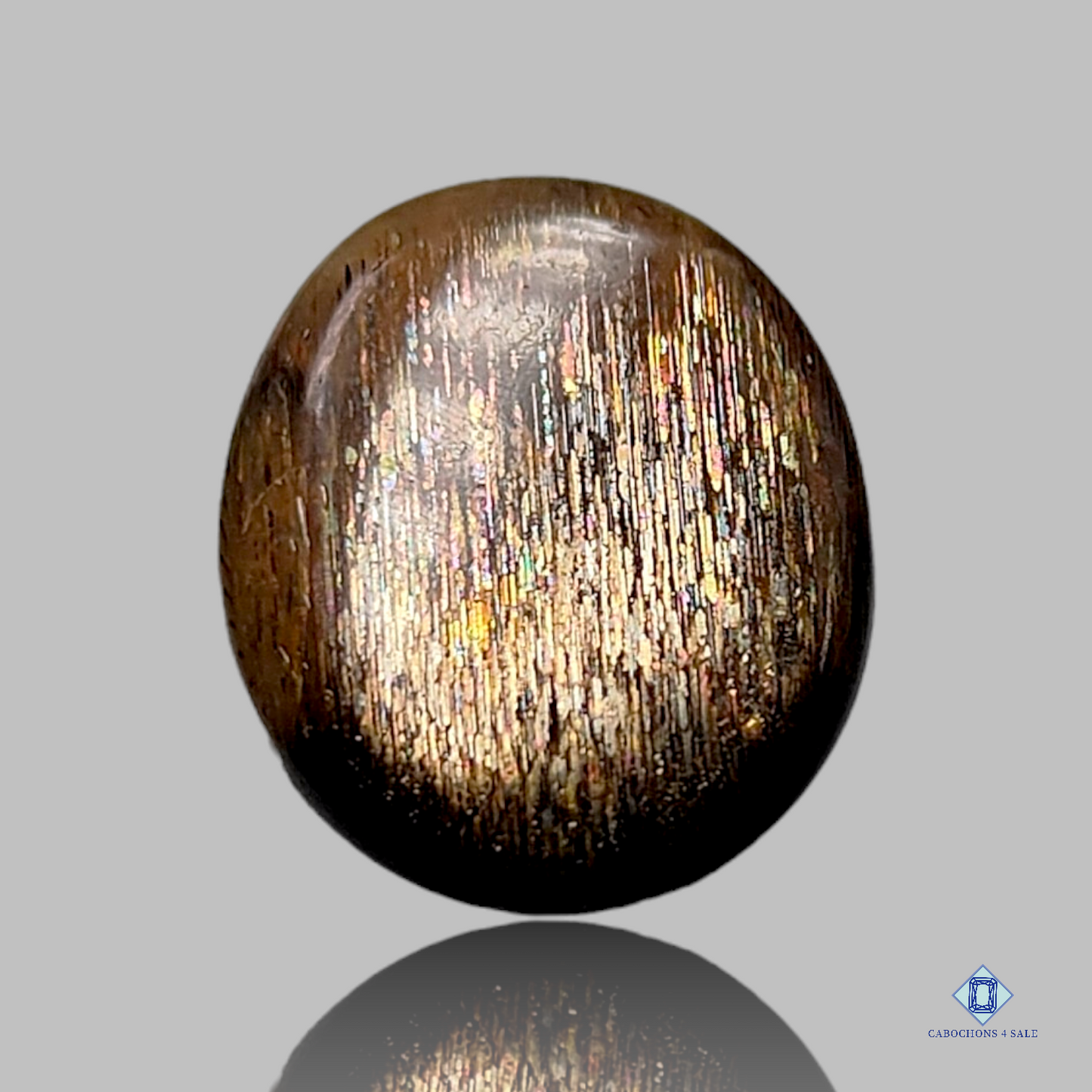 Meteoschauer Regenbogengitter Sonnenstein-Oval-Cabochons