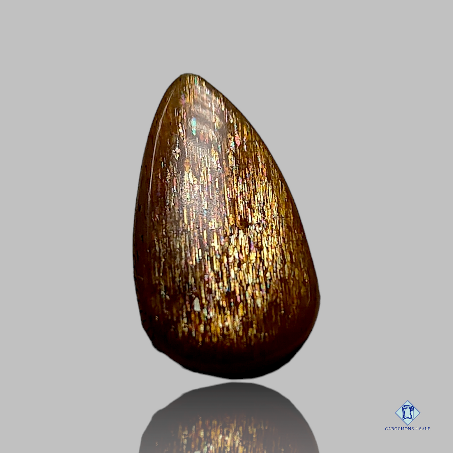 Meteor Shower Rainbow Lattice Sunstone Pear Cabochons