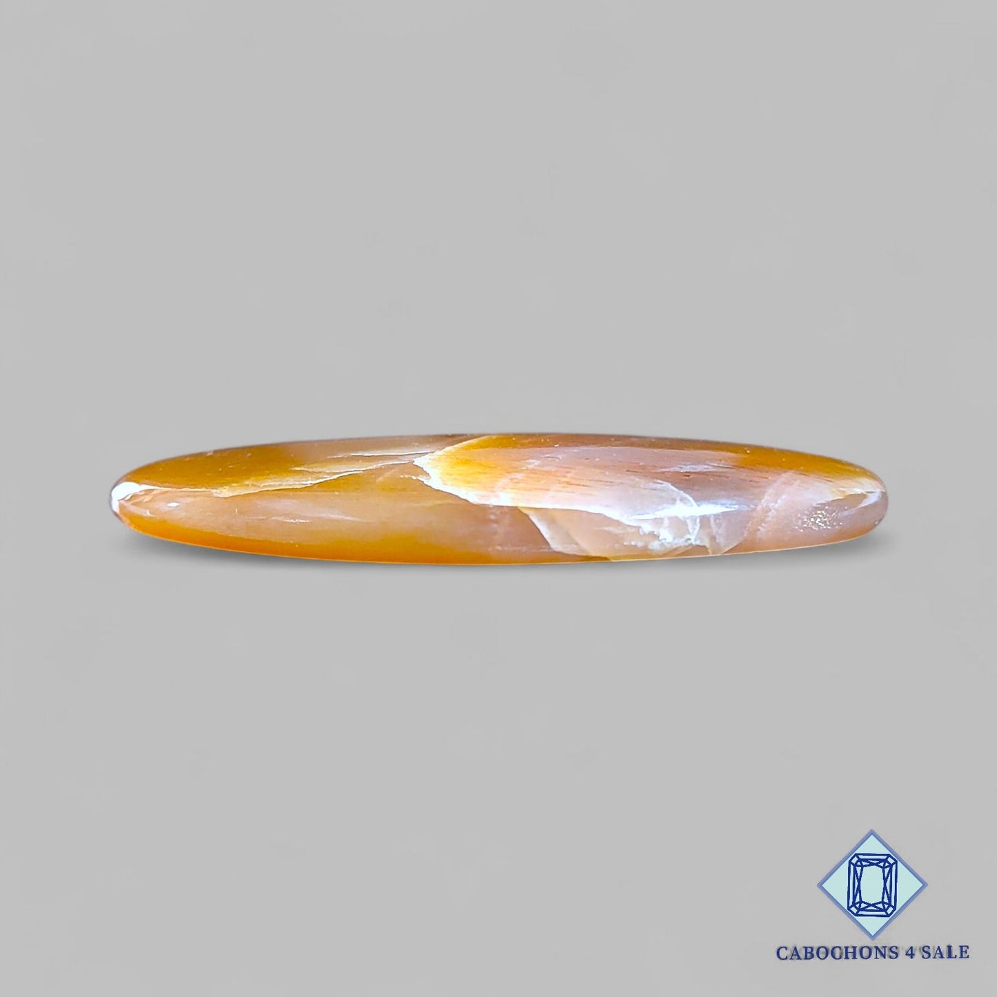 Cabujones ovalados de piedra solar con enrejado arcoíris de lluvia de meteoritos natural de 45 x 31 x 5 mm, procedentes de Australia, disponibles para la venta.