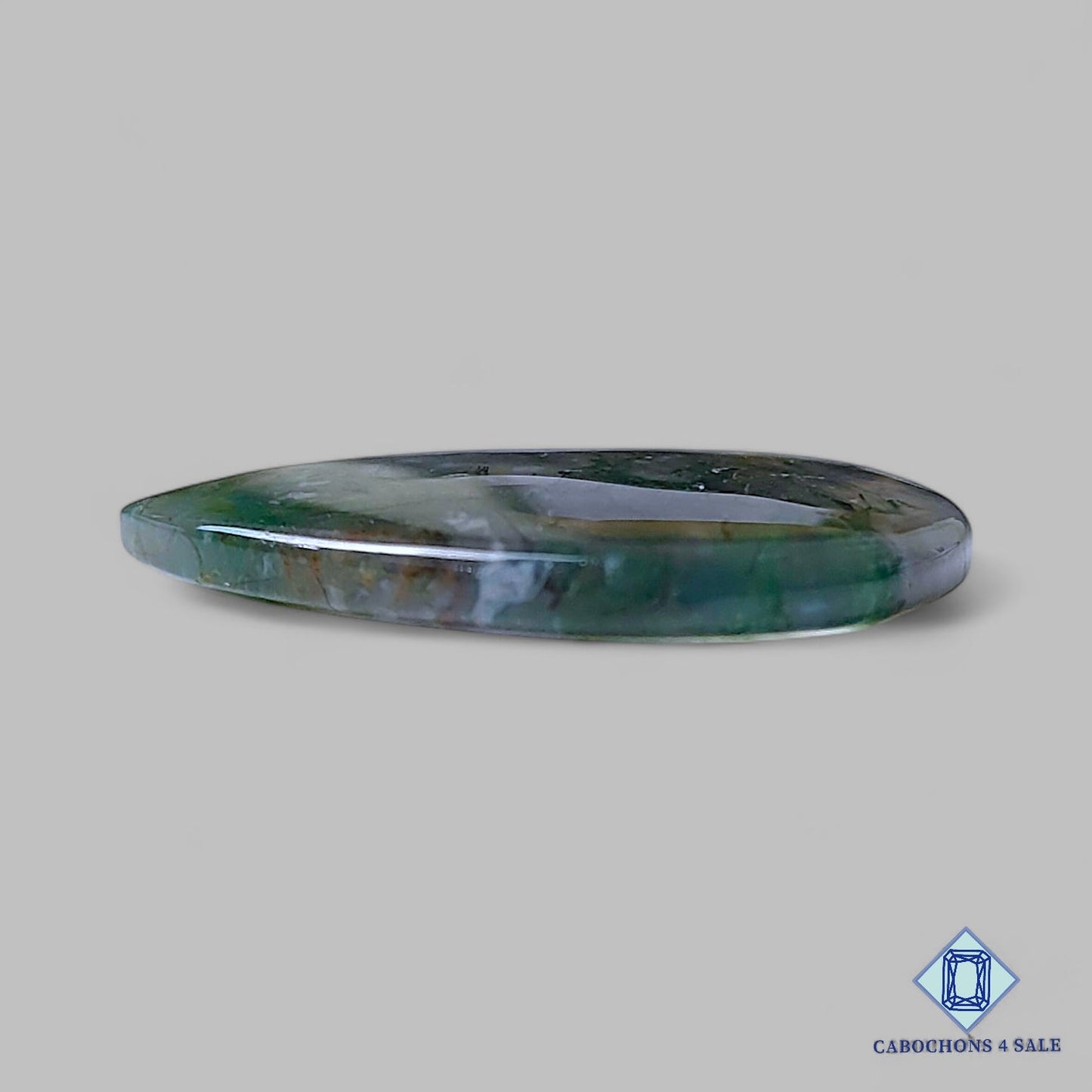 Cabujones de ágata musgosa natural en forma de pera, 29 x 22 x 4 mm, de EE. UU., disponibles para la venta.