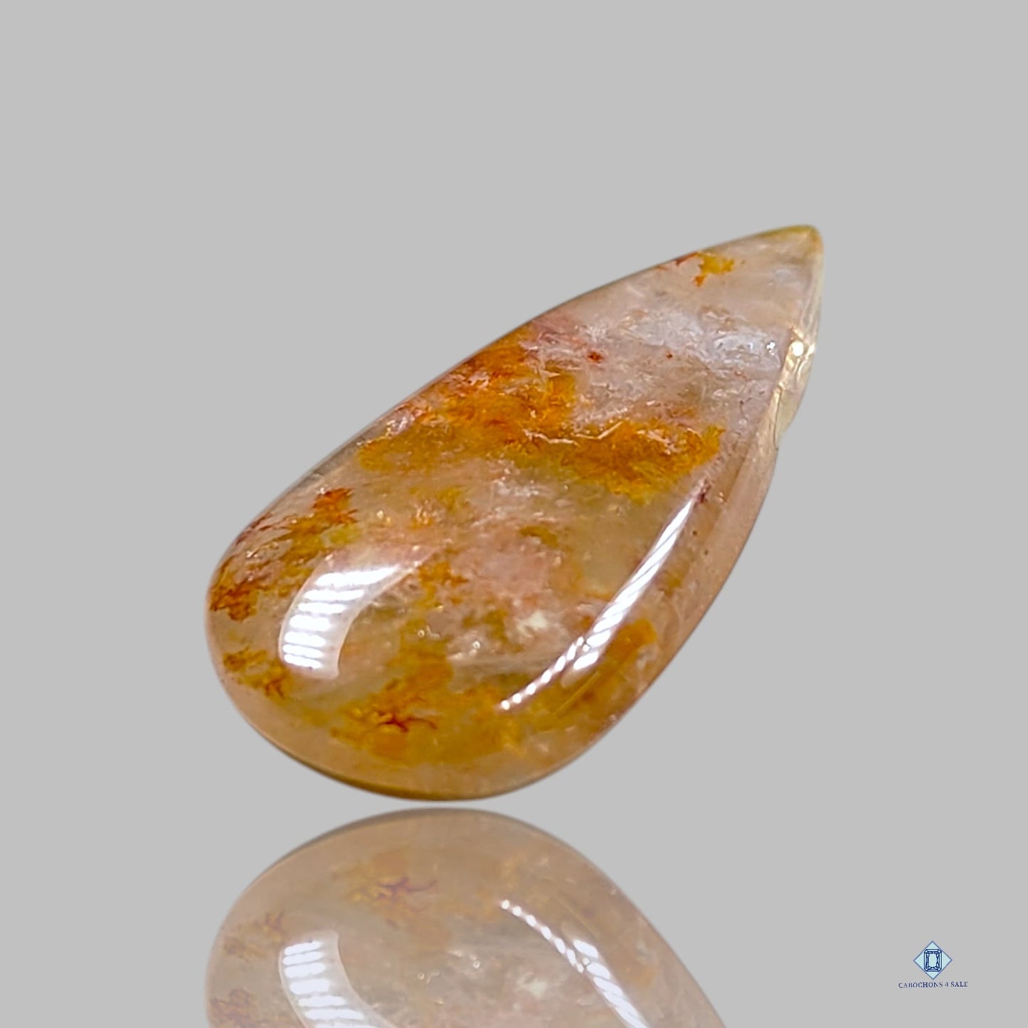 Cabujones de ágata musgosa en forma de pera