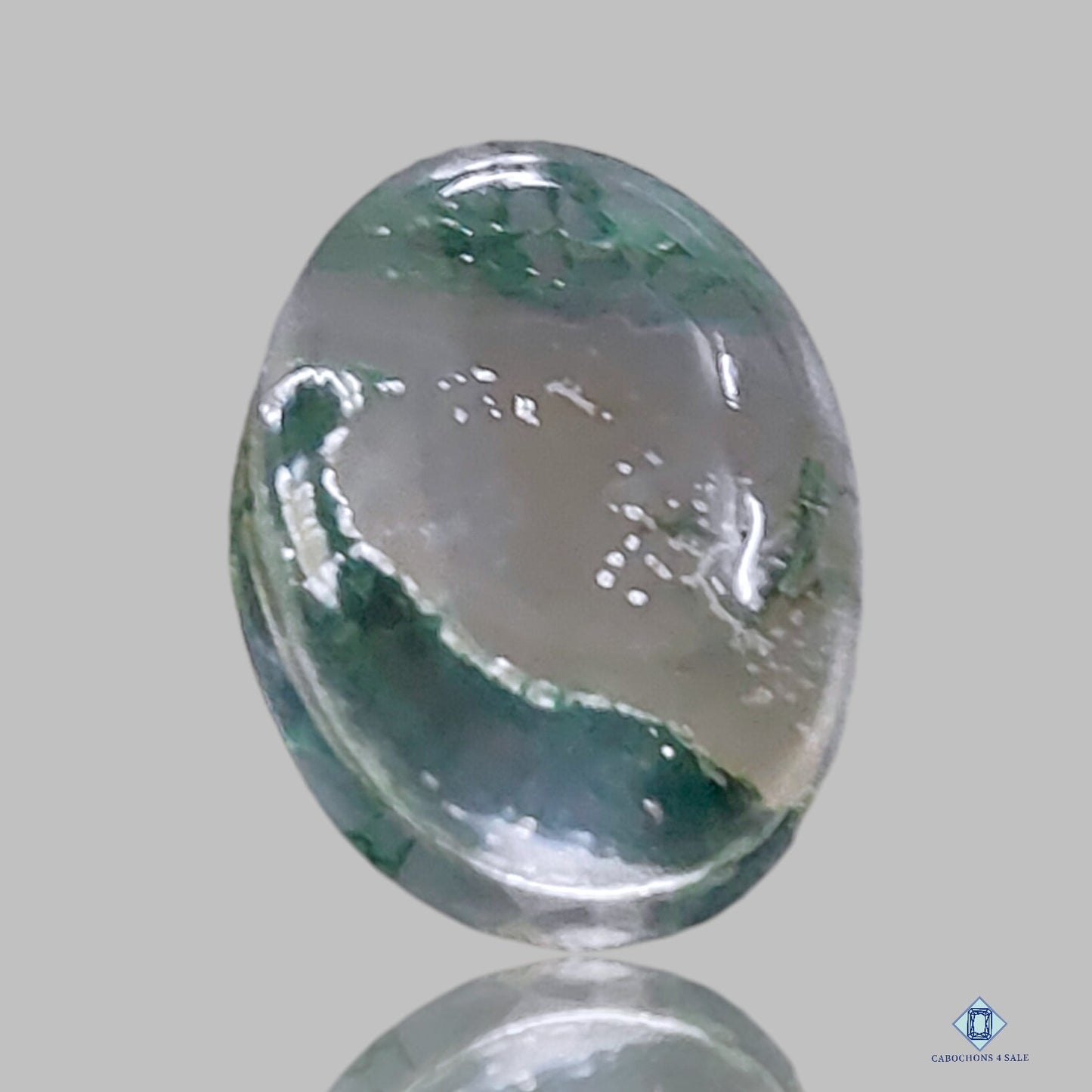 Moss Agate + Crystal Quartz Doublets Oval Doublets