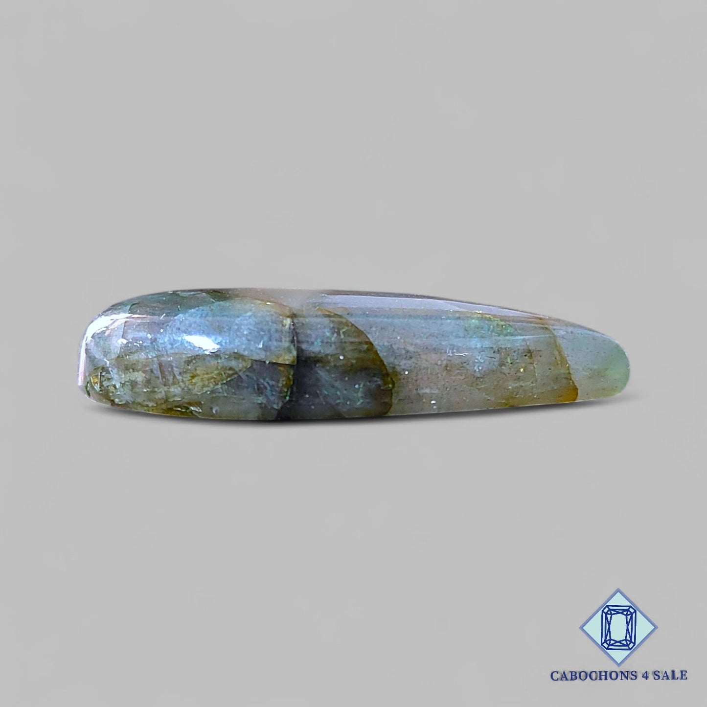 Natural Orange Labradorite Gemstone Pear Cabochons 37*24*7mm from Madagascar available for sale