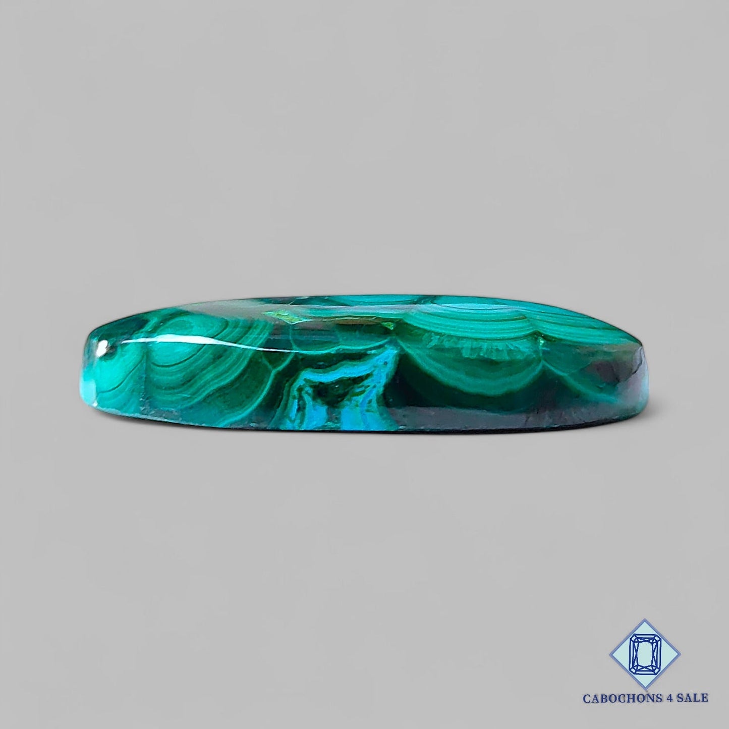 Natural Orbicular Malachite Gemstone Oval Cabochons 35*21*6mm from Namibia available for sale