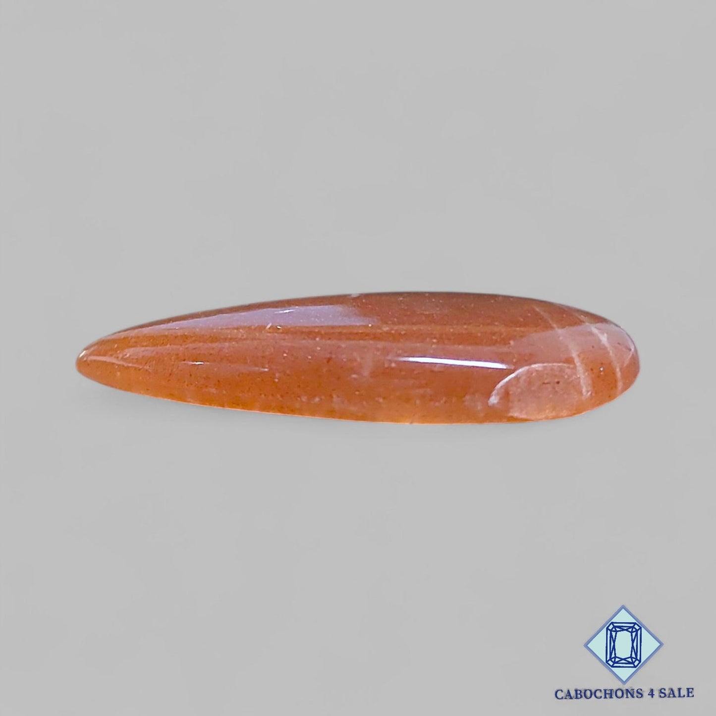 Natural Peach Moonstone With Sunstone Gemstone Pear Cabochons 31*22*5mm from Madagascar available for sale