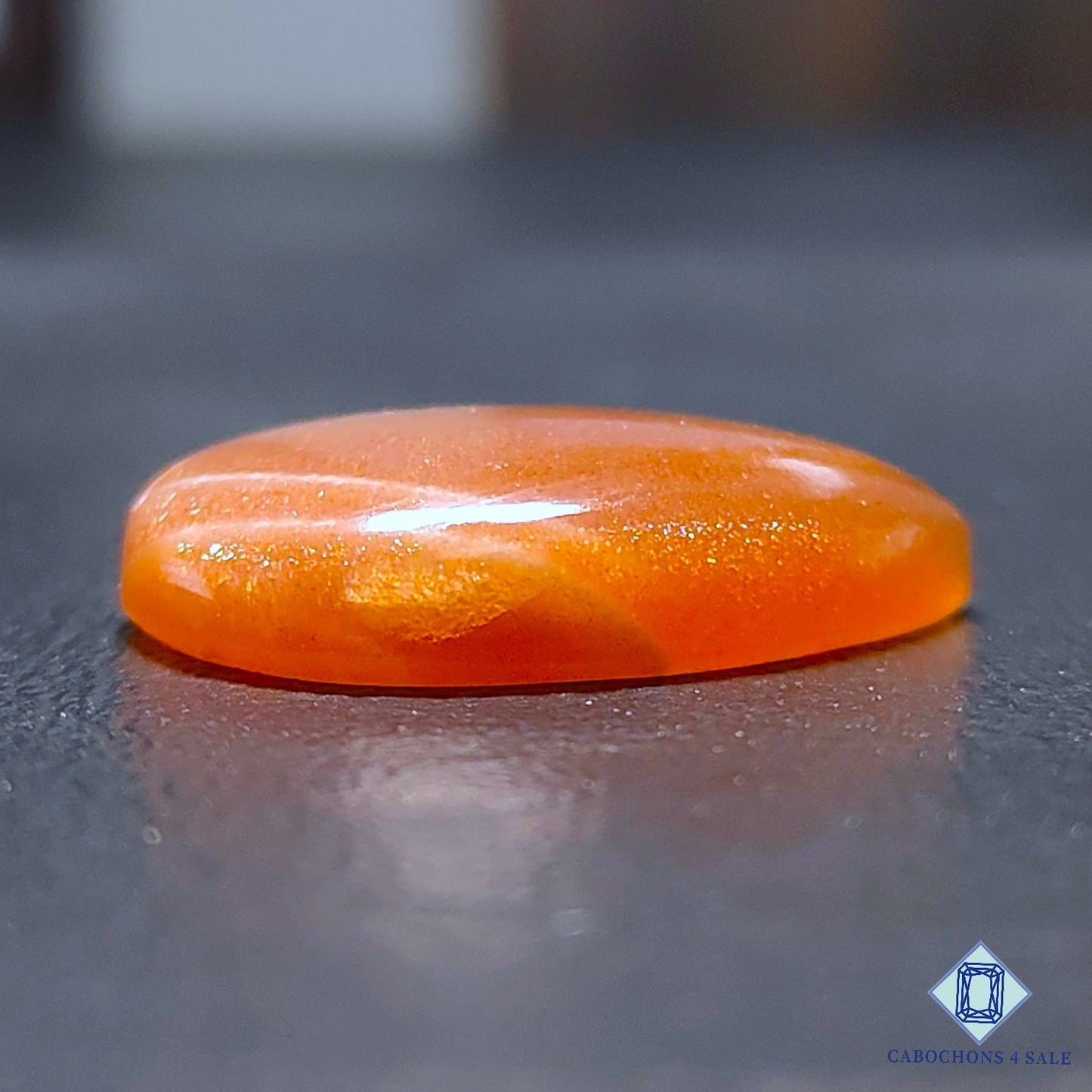 Natural Peach Moonstone with Sunstone Gemstone Pear Cabochons 27*22*6mm from Madagascar available for sale