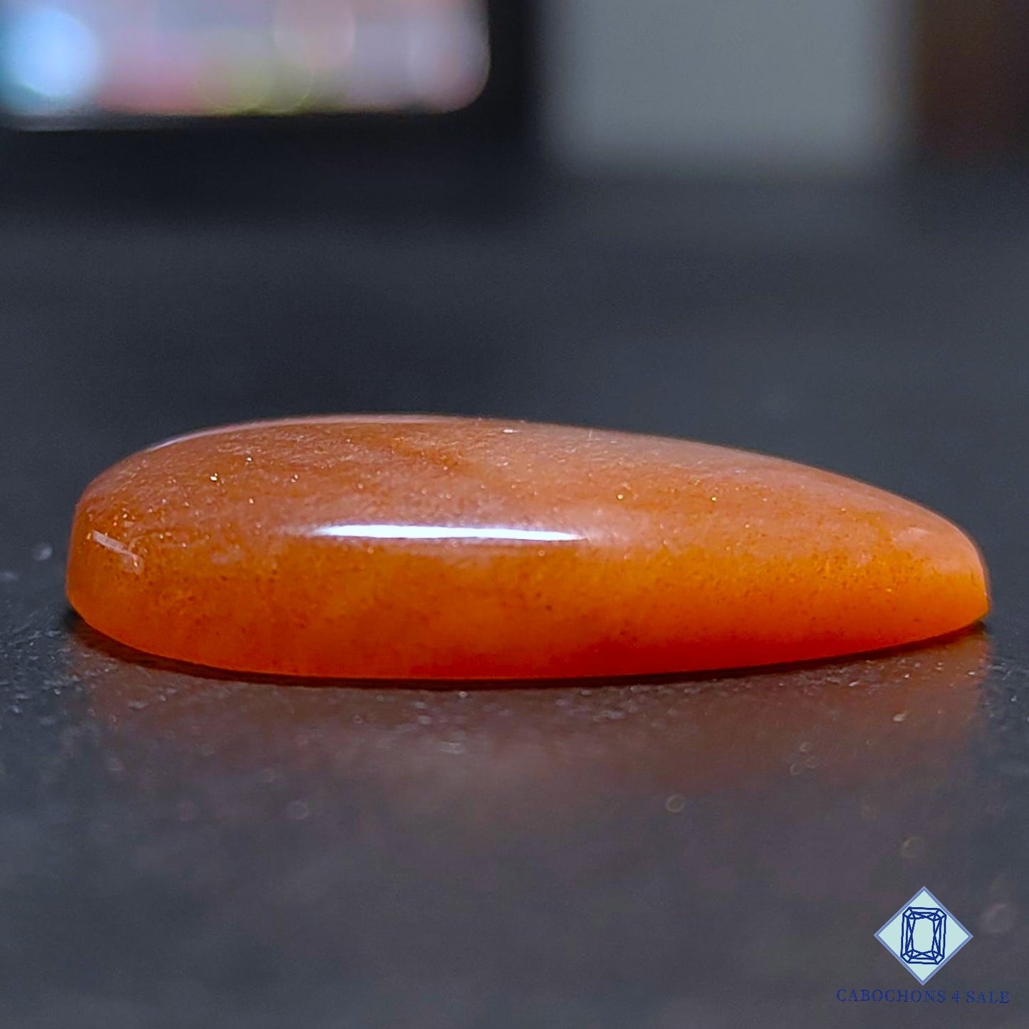 Natural Peach Moonstone with Sunstone Gemstone Pear Cabochons 31*26*6mm from Madagascar available for sale