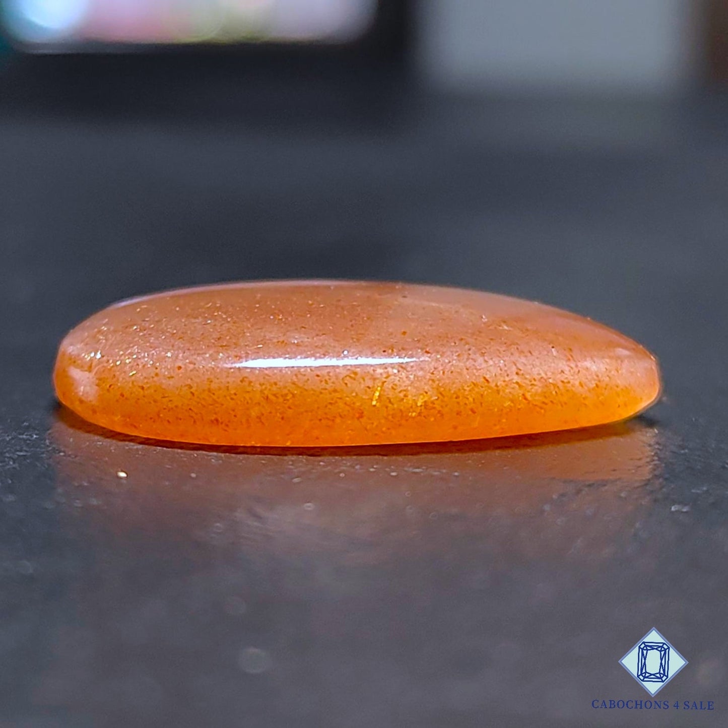 Natural Peach Moonstone with Sunstone Gemstone Pear Cabochons 29*23*5mm from Madagascar available for sale