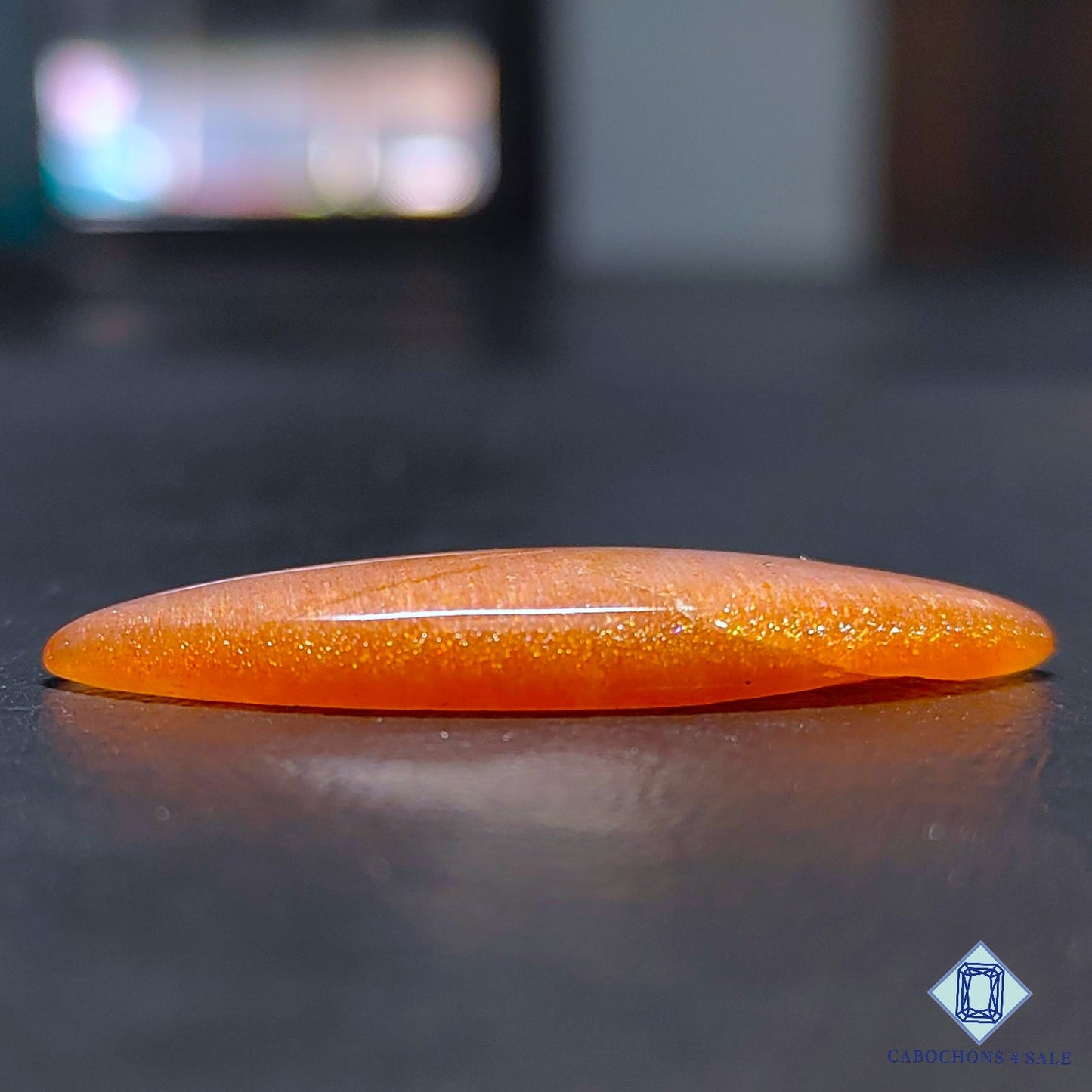 Natural Peach Moonstone with Sunstone Gemstone Marquise Cabochons 38*14*5mm from Madagascar available for sale