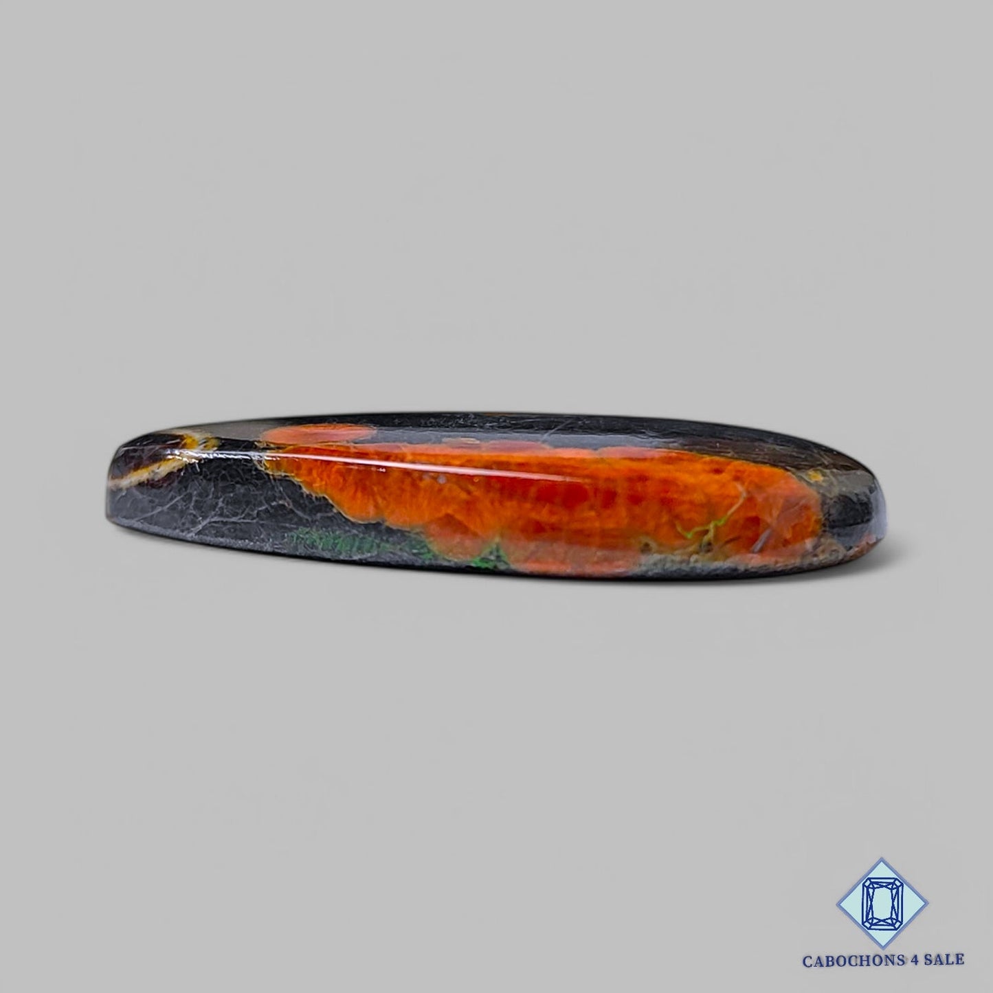 Cabujones de obsidiana de cacahuete natural en forma de pera, 32 x 18 x 5 mm, de México, disponibles para la venta.