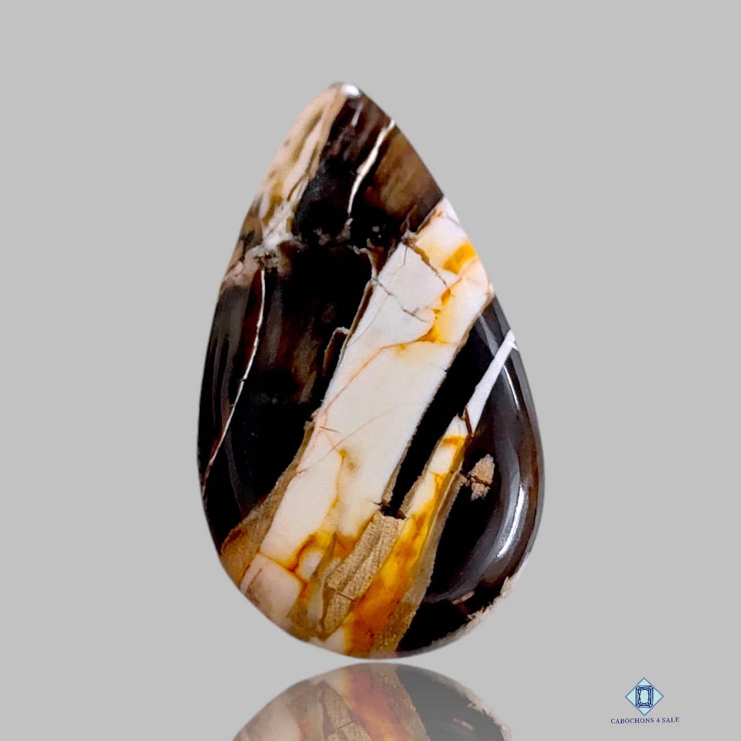 Cabujones de jaspe y pera de madera de cacahuete