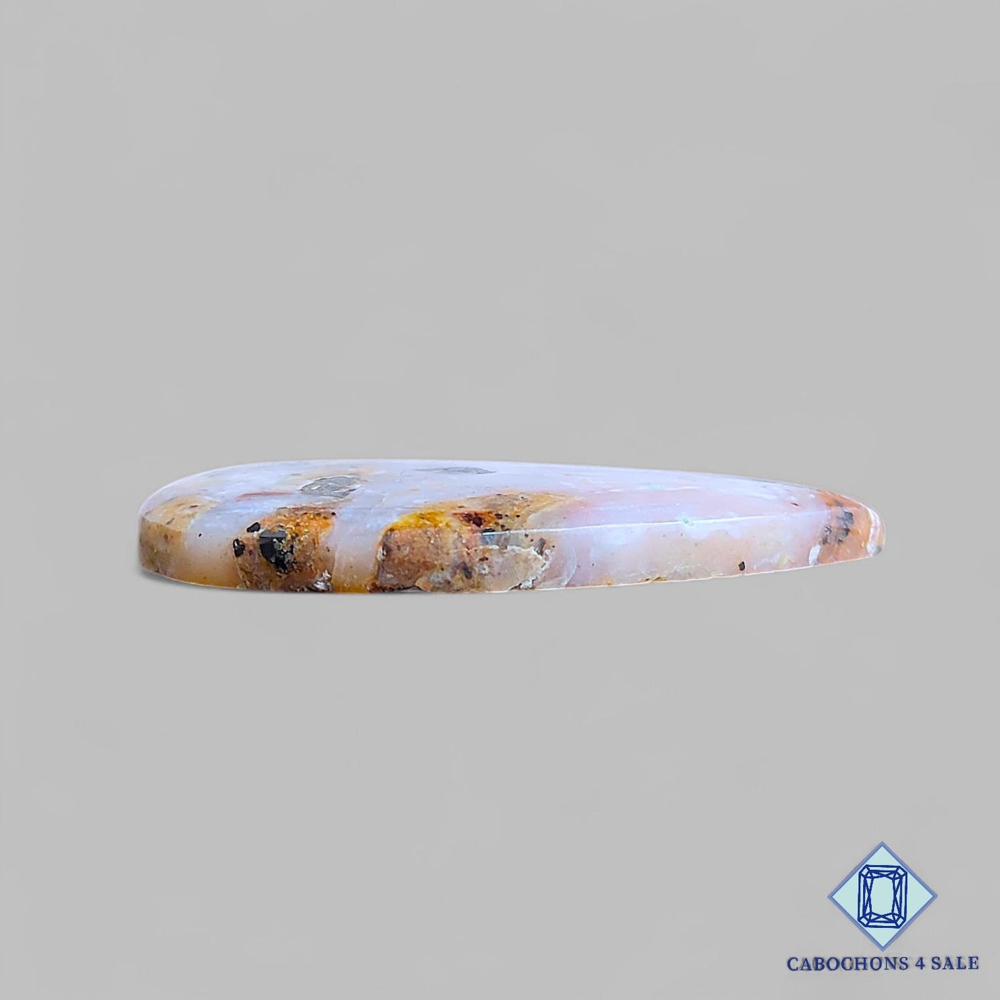 Natural Pink Opal Gemstone Pear Cabochons 41*25*4mm From Peru available for sale