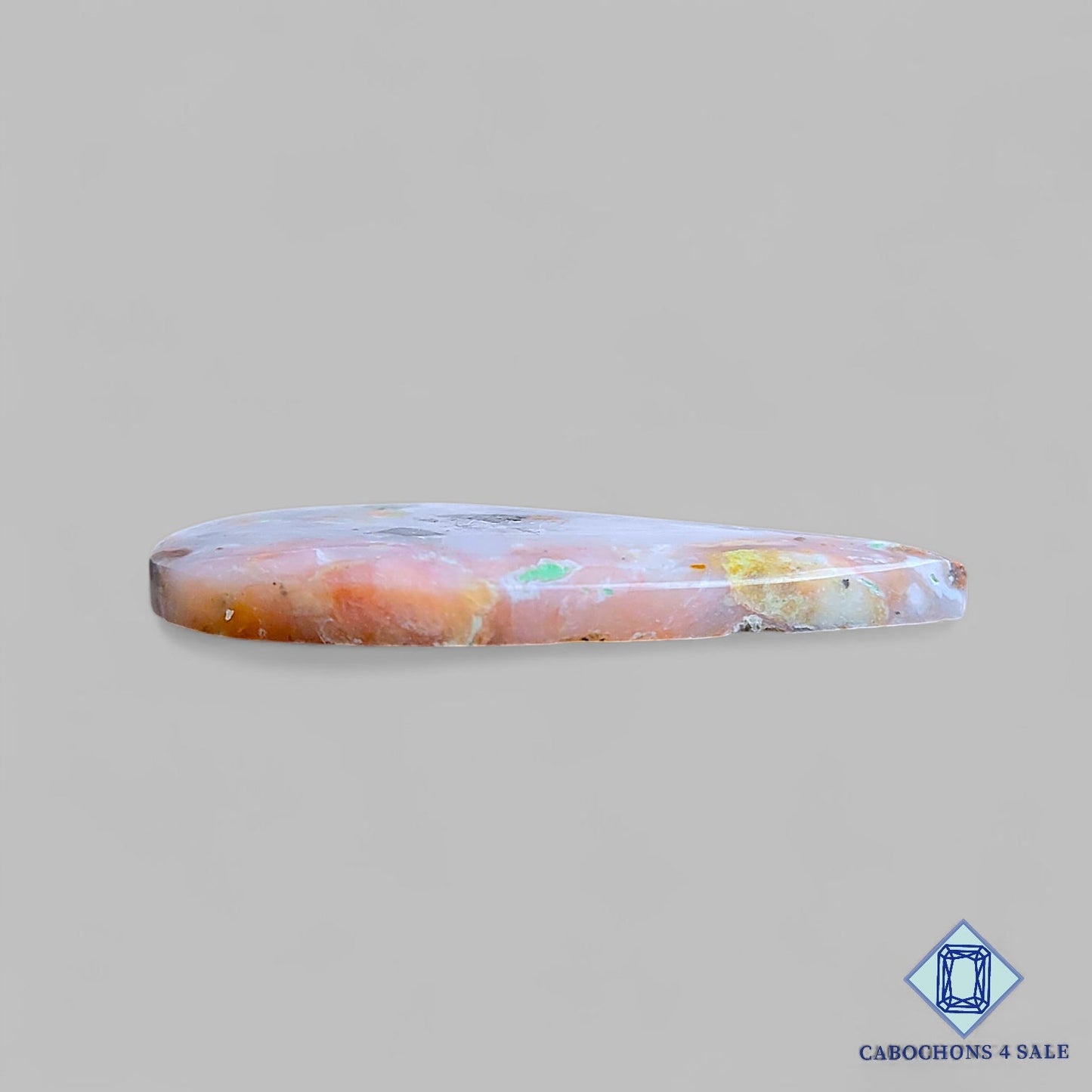 Natural Pink Opal Gemstone Pear Cabochons 41*25*4mm From Peru available for sale