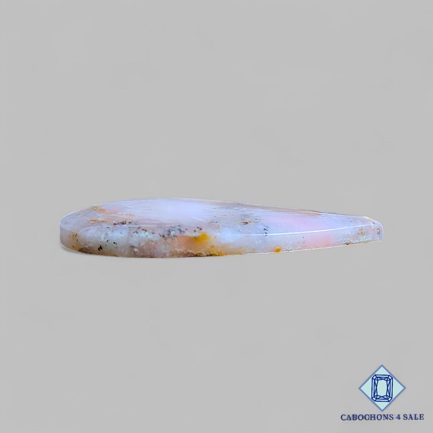 Natural Pink Opal Moss Agate Gemstone Pear Cabochons 38*27*4mm From Peru available for sale