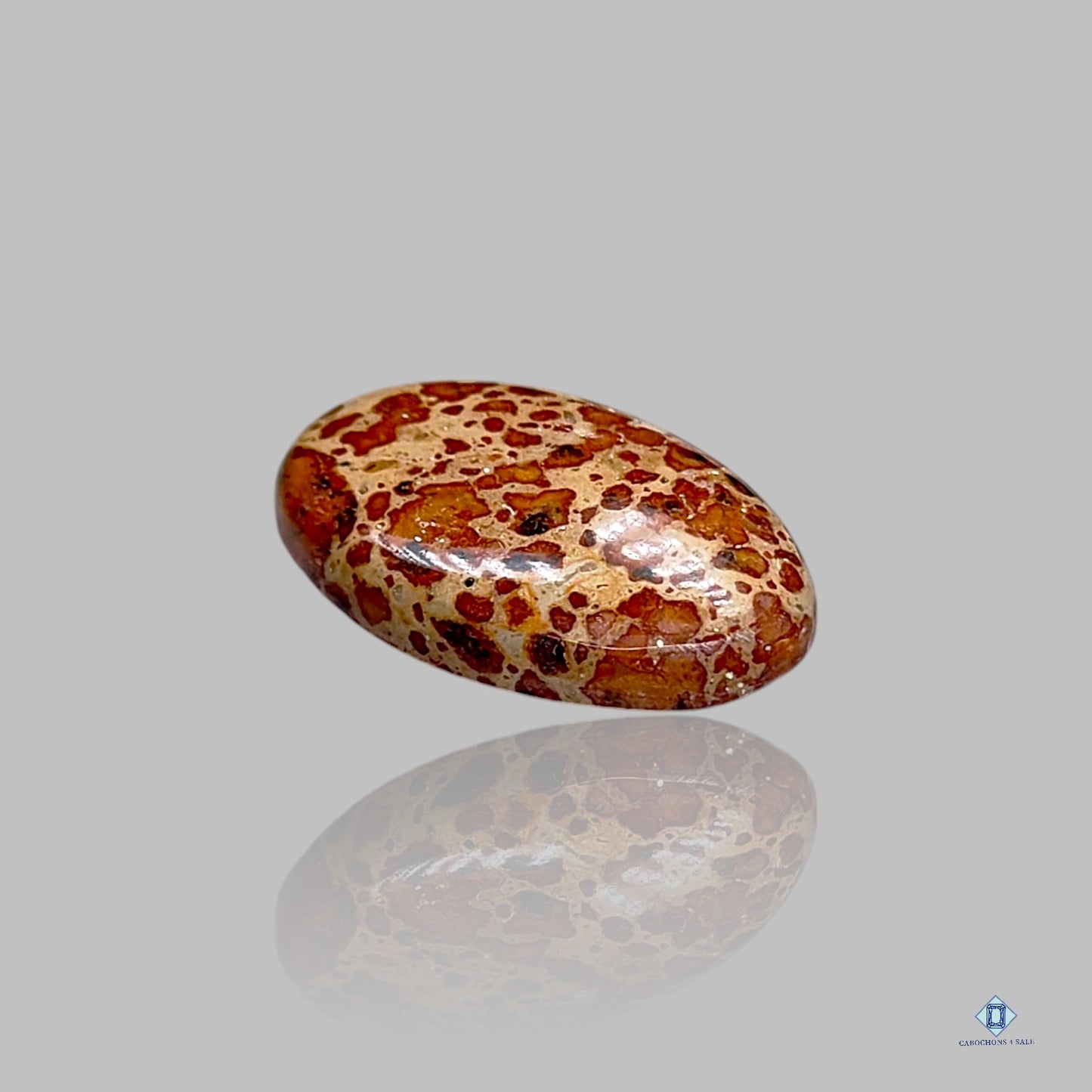 Cabujones ovalados de jaspe amapola