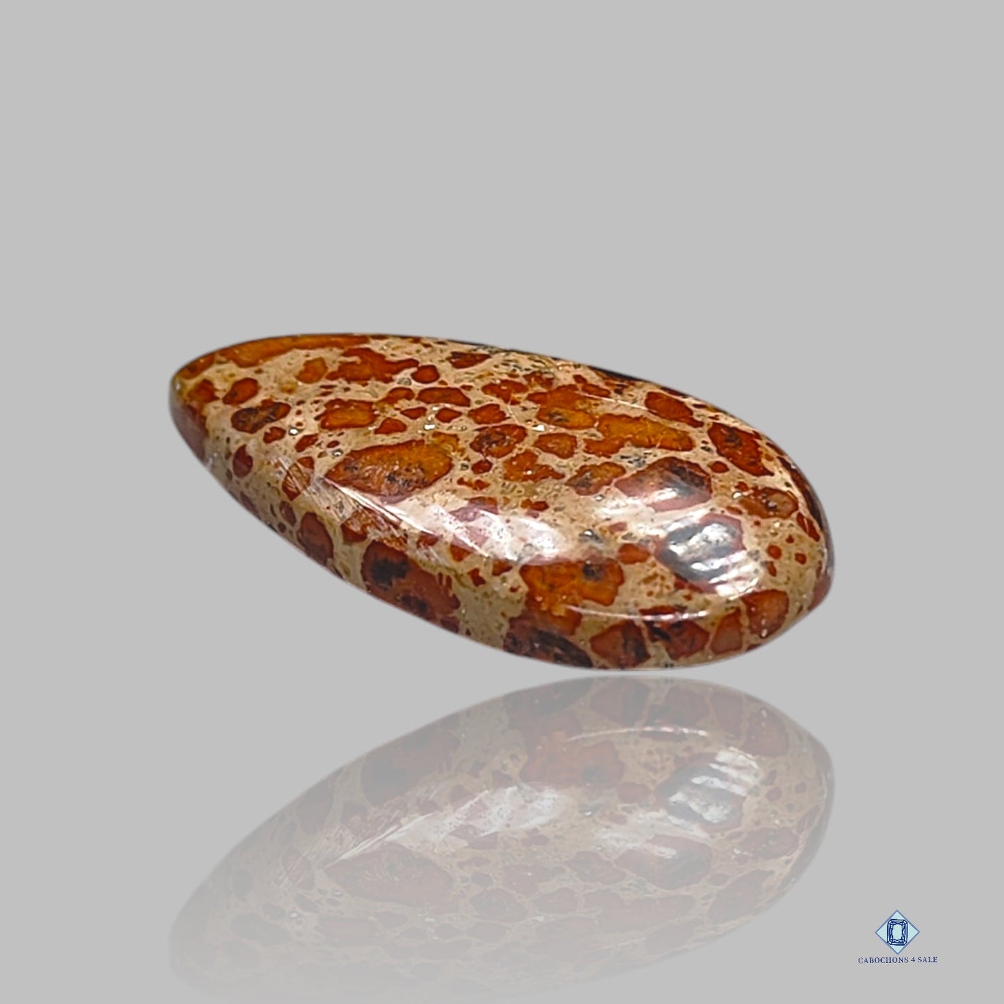 Cabujones de pera de jaspe amapola