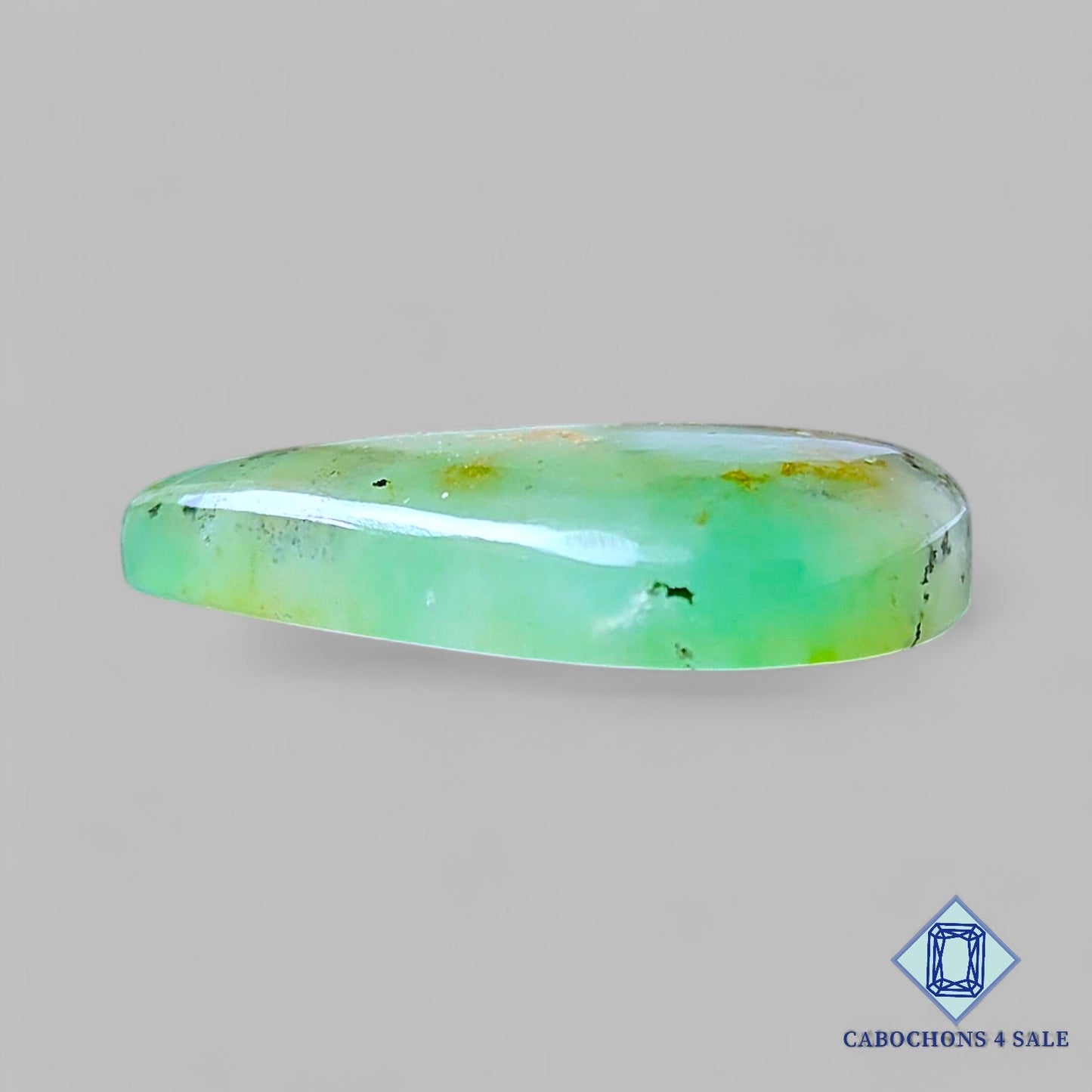 Natural Prehnite Gemstone Pear Cabochons 30*21*6mm from South Africa available for sale