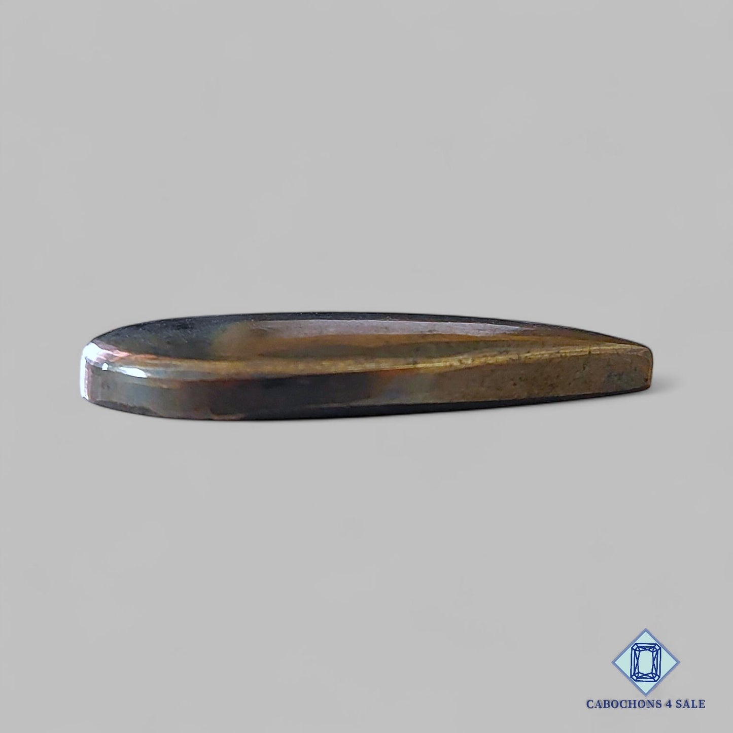 Cabujones de pirita natural en forma de pera de 34 x 20 x 4 mm, de Perú, disponibles para la venta.